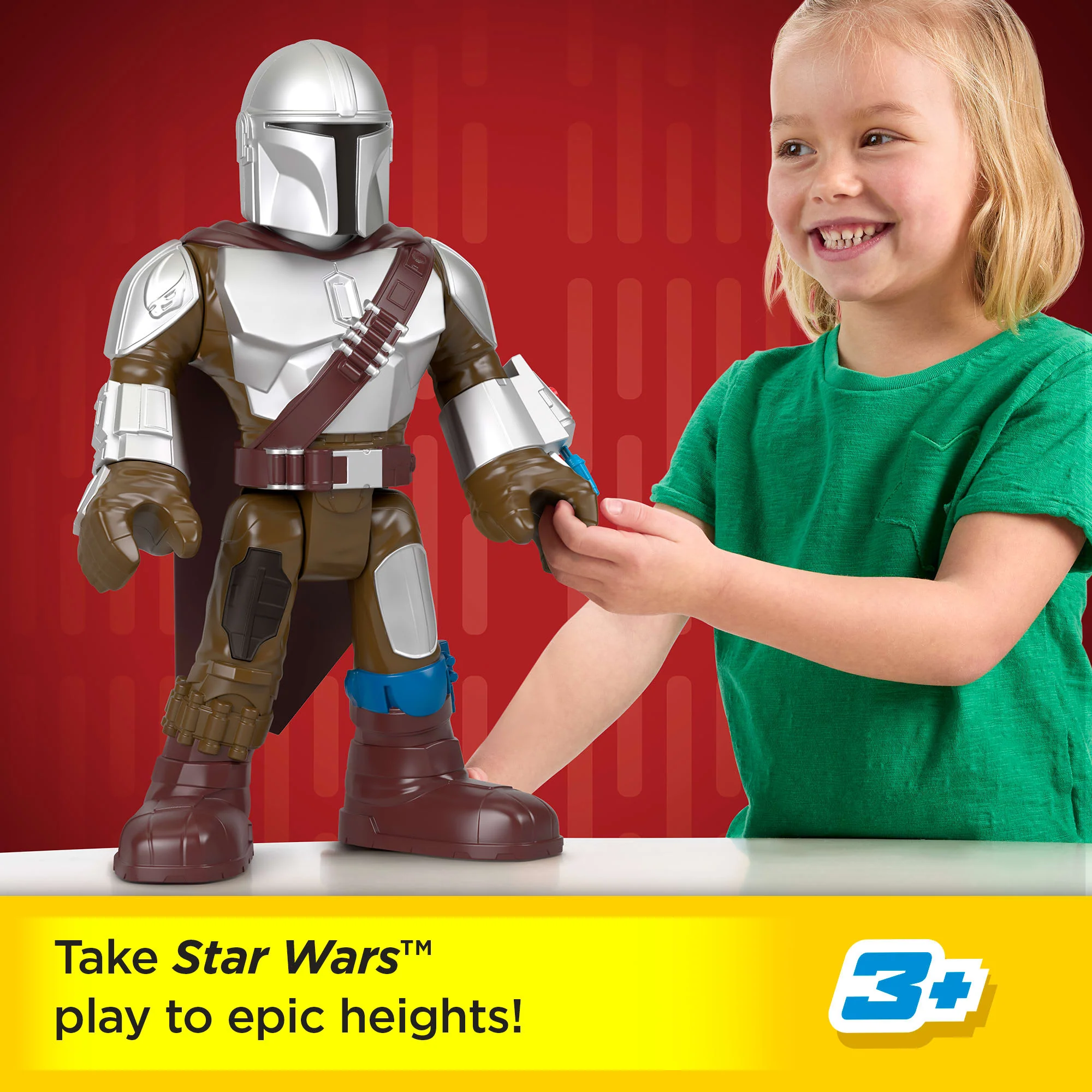 Imaginext Star Wars The Mandalorian Xxl Figure, 16+ Inch Tall Poseable Toy With Launcher - Image 2