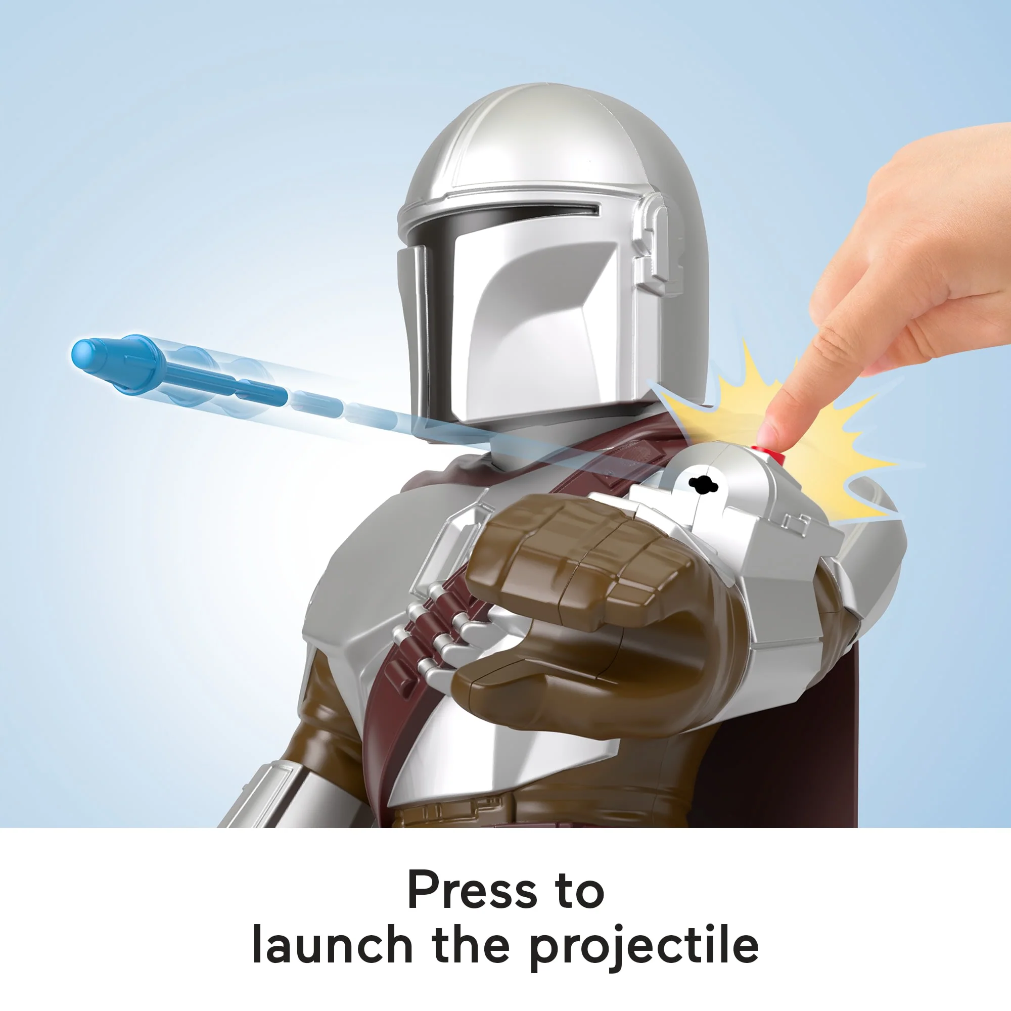 Imaginext Star Wars The Mandalorian Xxl Figure, 16+ Inch Tall Poseable Toy With Launcher - Image 3