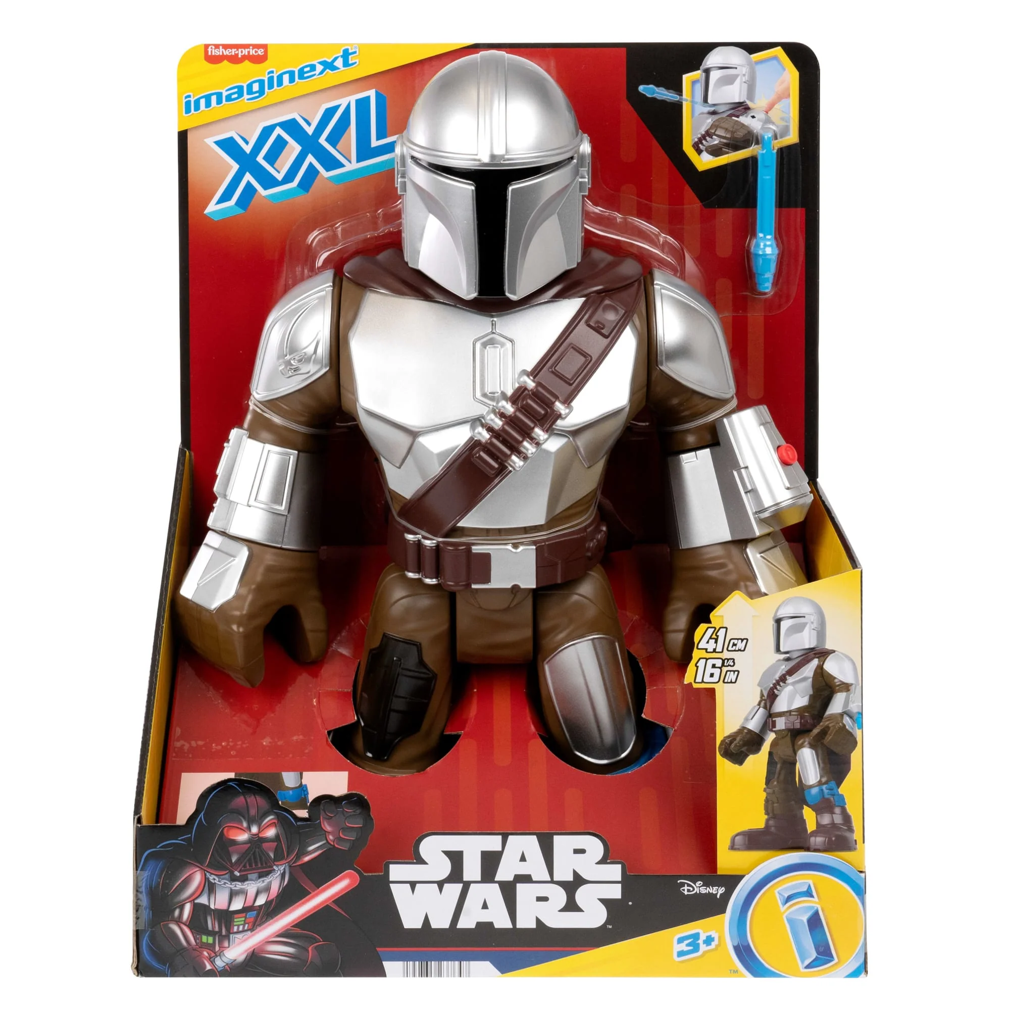Imaginext Star Wars The Mandalorian Xxl Figure, 16+ Inch Tall Poseable Toy With Launcher - Image 6