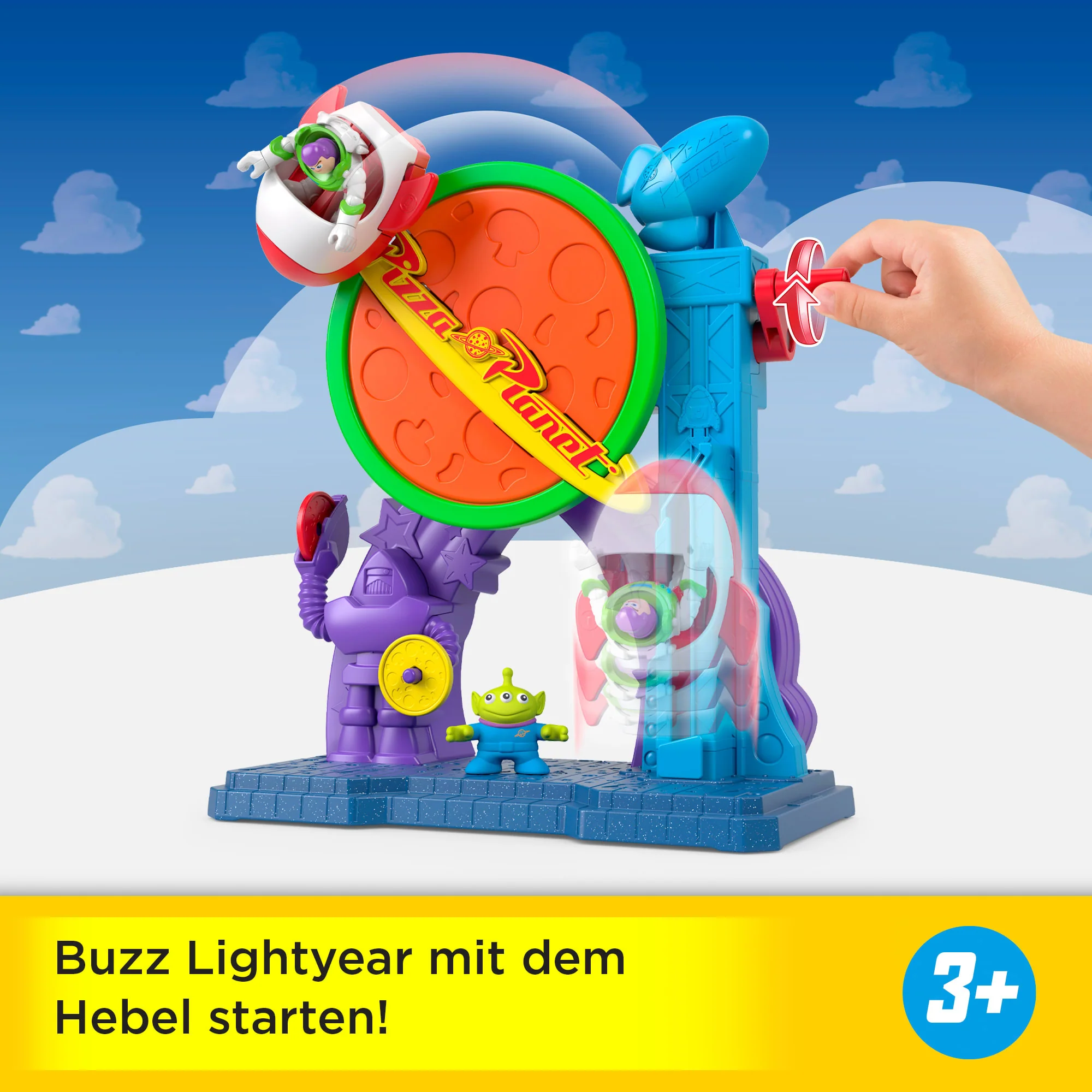 Imaginext Disney Pixar Toy Story Pizza Planet Spielset Mit Actionfigur Und Spielzeug-Rakete - Image 2