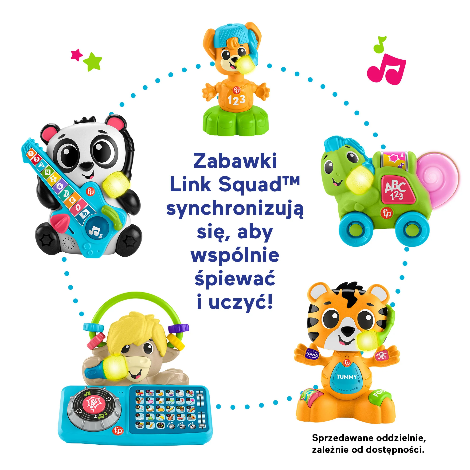 Fisher-Price Link Squad Panda Liczenie I Kształty Zabawka Edukacyjna Polska Wersja Językowa - Image 5