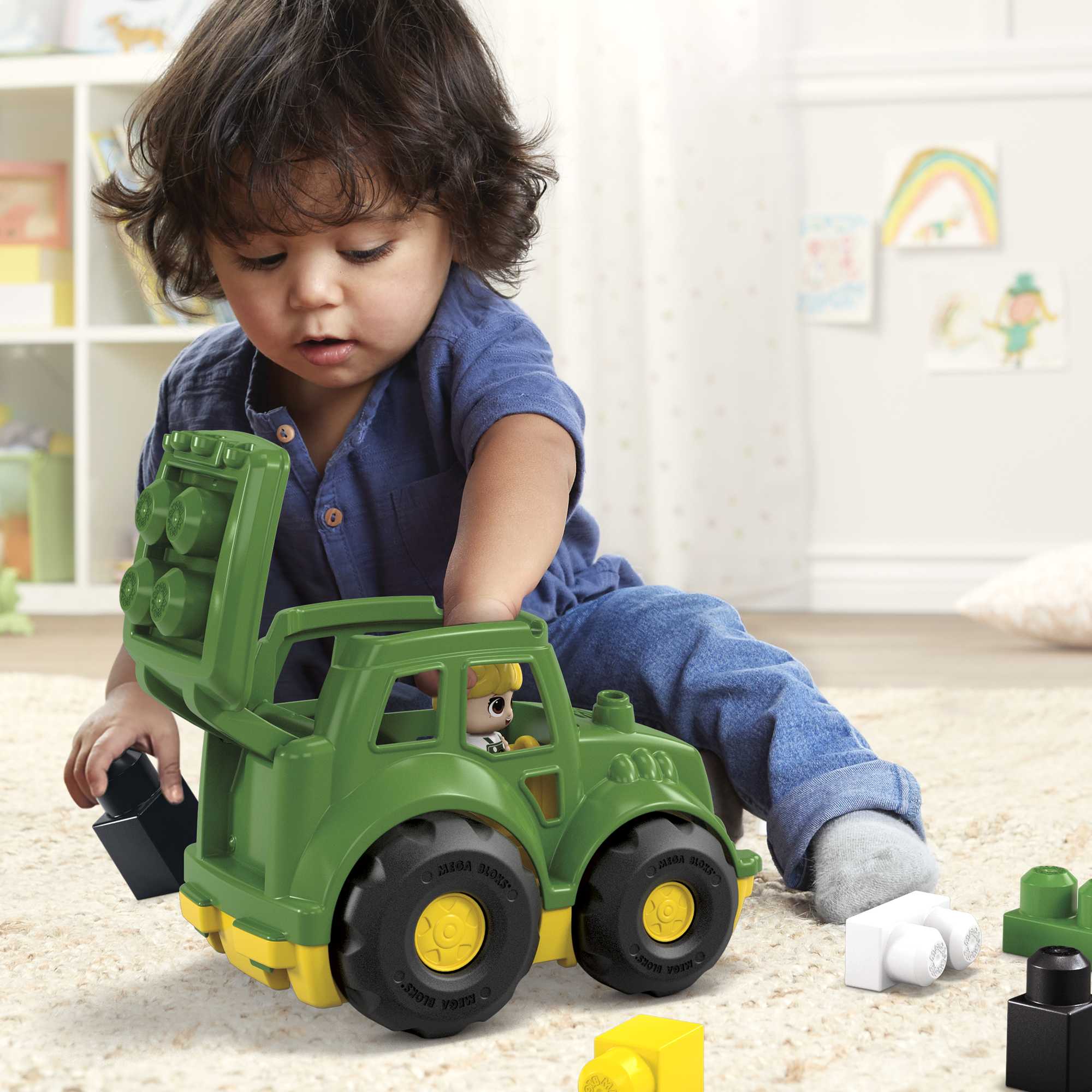 MEGA BLOKS John Deere Building Toy Blocks Litractor (6 Pieces) For Toddler - Image 2