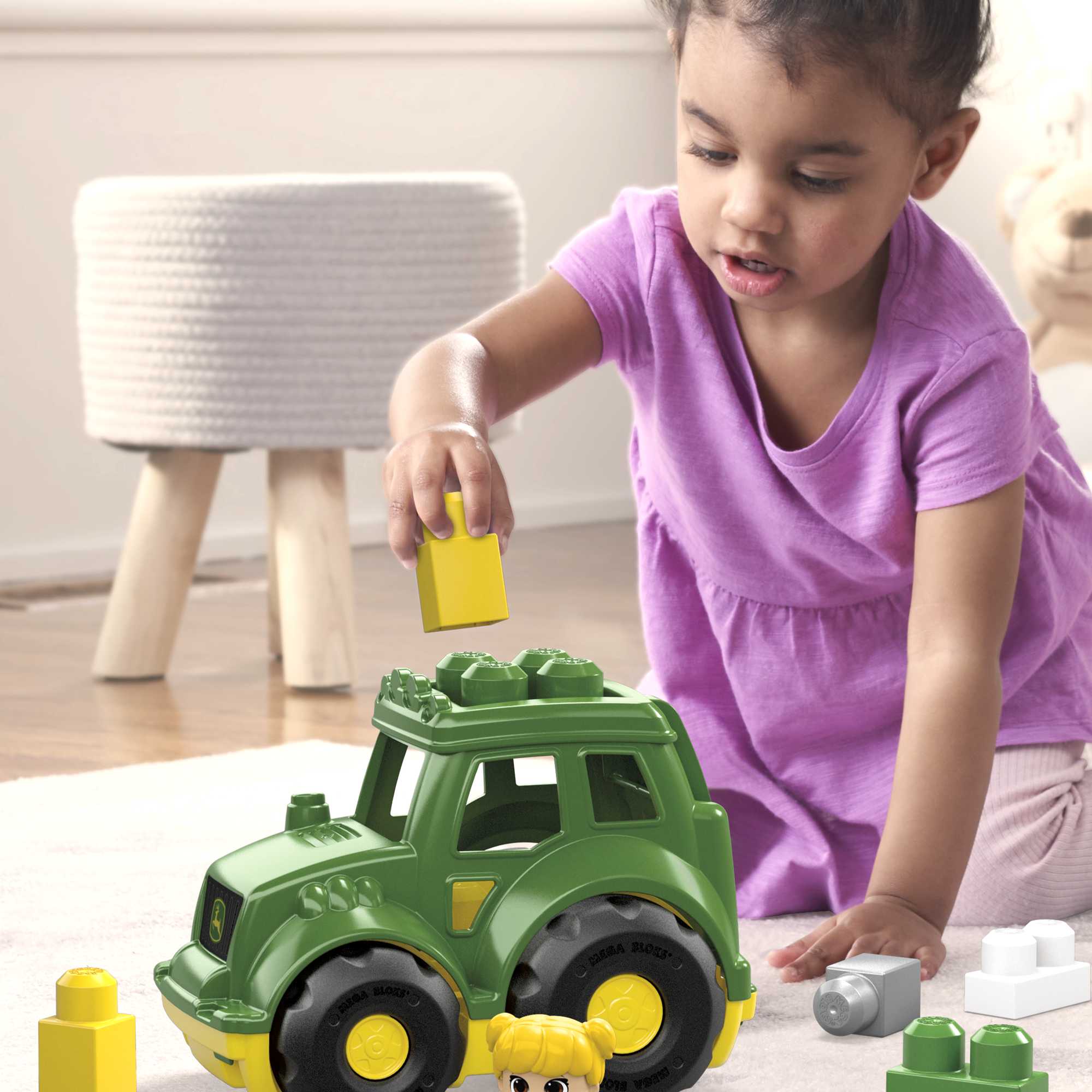 MEGA BLOKS John Deere Building Toy Blocks Litractor (6 Pieces) For Toddler - Image 3