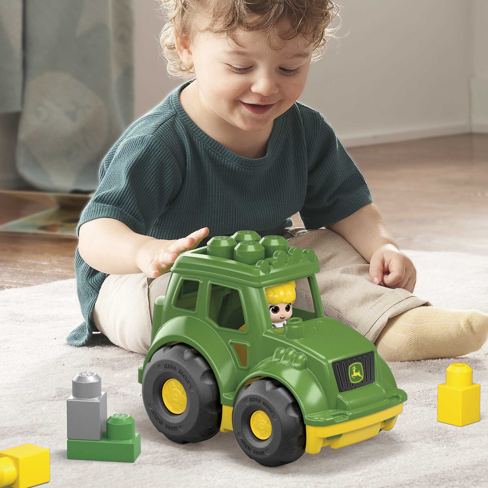 MEGA BLOKS John Deere Building Toy Blocks Litractor (6 Pieces) For Toddler - Image 4