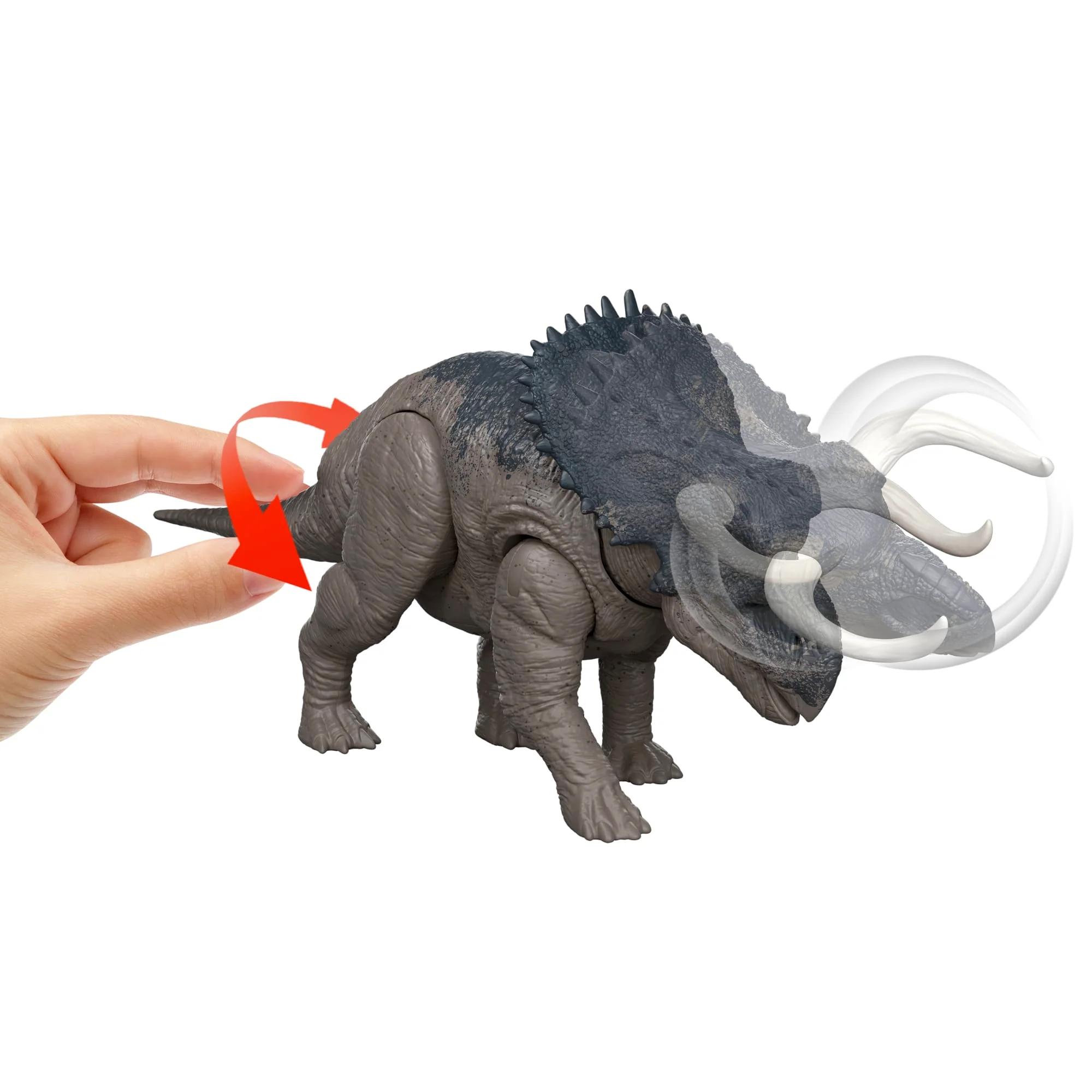 Juguete De Dinosaurio Nasutoceratops Rugido Salvaje De Jurassic World: El Renacer, Mordiscos Y Sonido Controlados Con La Cola - Image 4