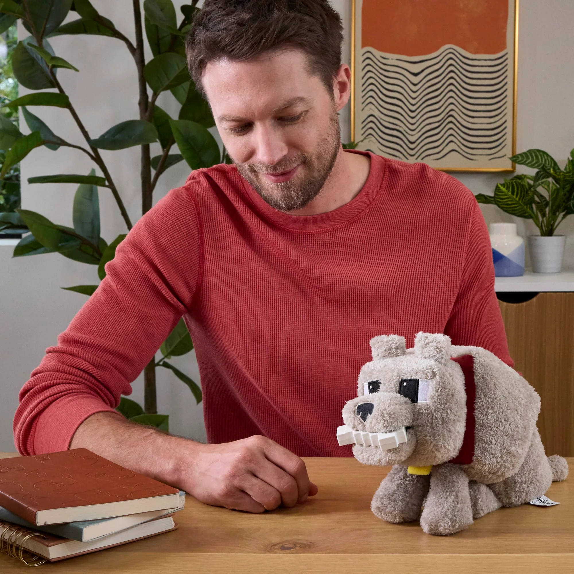Juguete Interactivo De Peluche De Dennis El Lobo En Modo De Alimentos De Minecraft Con Sonidos Y Hueso, Inspirado En La Película - Image 2