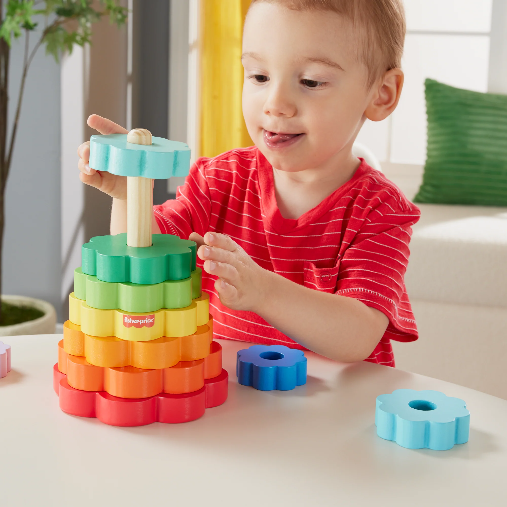 Juguete Para Apilar Aritos De Madera De Fisher-Price Para La Motricidad Fina Para Niños Y Niñas Pequeños, 10 Piezas De Madera - Image 2