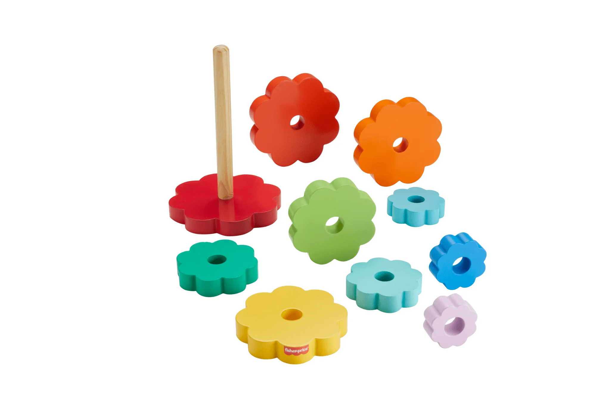 Juguete Para Apilar Aritos De Madera De Fisher-Price Para La Motricidad Fina Para Niños Y Niñas Pequeños, 10 Piezas De Madera - Image 5