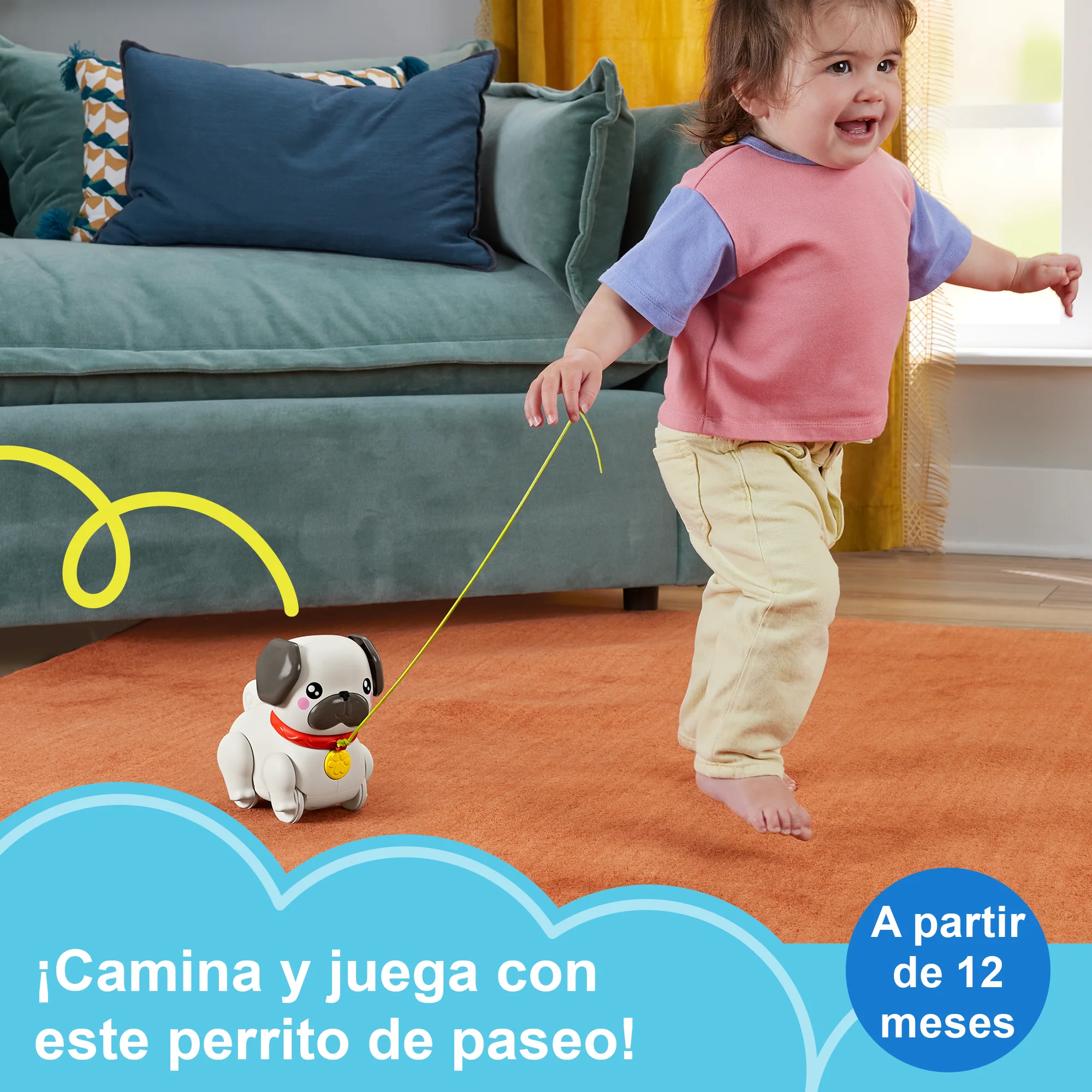 Juguete Para Arrastrar Pasea Al Perrito Pug De Fp Pets De Fisher-Price Para Bebés Y Niños Y Niñas Pequeños, Con Movimiento Y Sonidos - Image 2