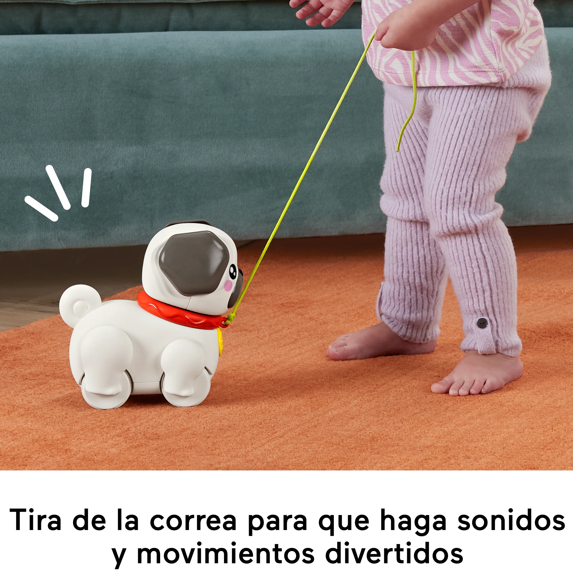 Juguete Para Arrastrar Pasea Al Perrito Pug De Fp Pets De Fisher-Price Para Bebés Y Niños Y Niñas Pequeños, Con Movimiento Y Sonidos - Image 3