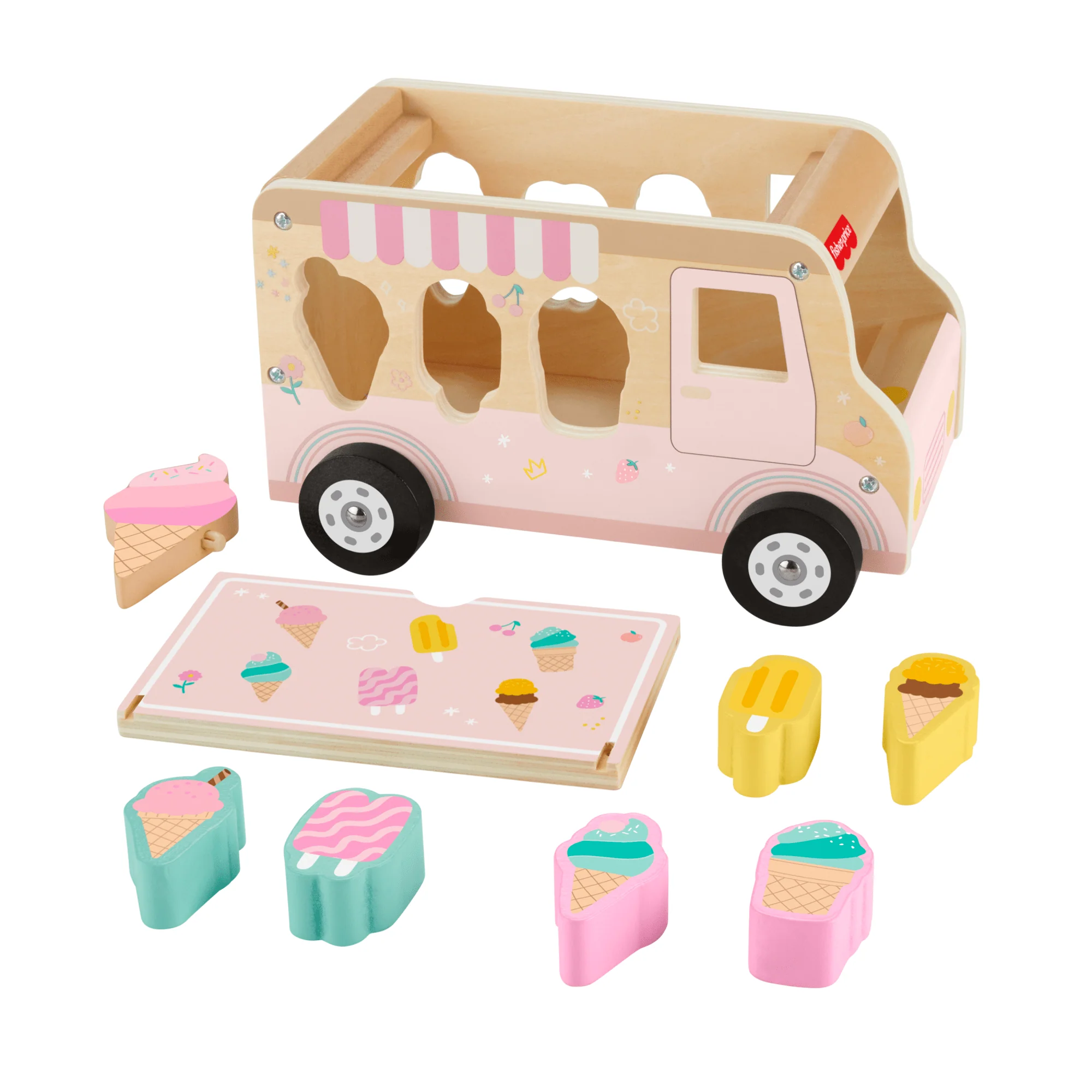 Juguete Para Clasificar Bloques De Madera En Forma De Helado De Fisher-Price Para Niños Y Niñas Y Niños Y Niñas Pequeños, 8 Piezas De Madera - Image 5