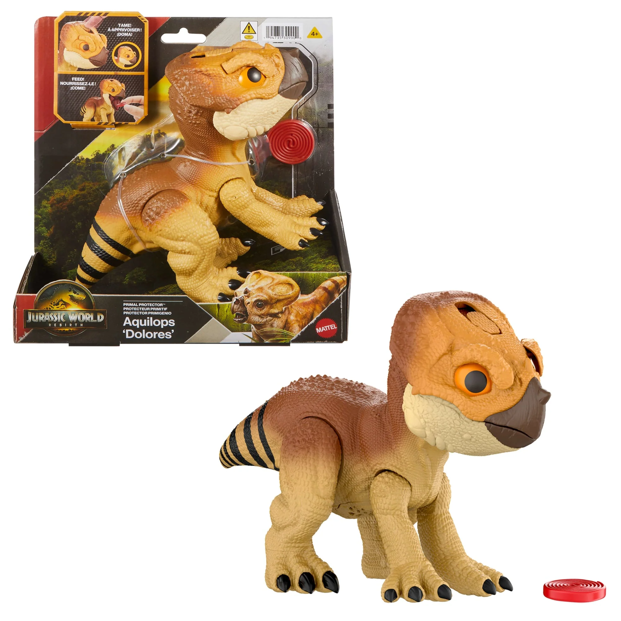Jurassic World Aquilops Dolores Tryb obrony Figurka dinozaur Zabawka interaktywna 4+