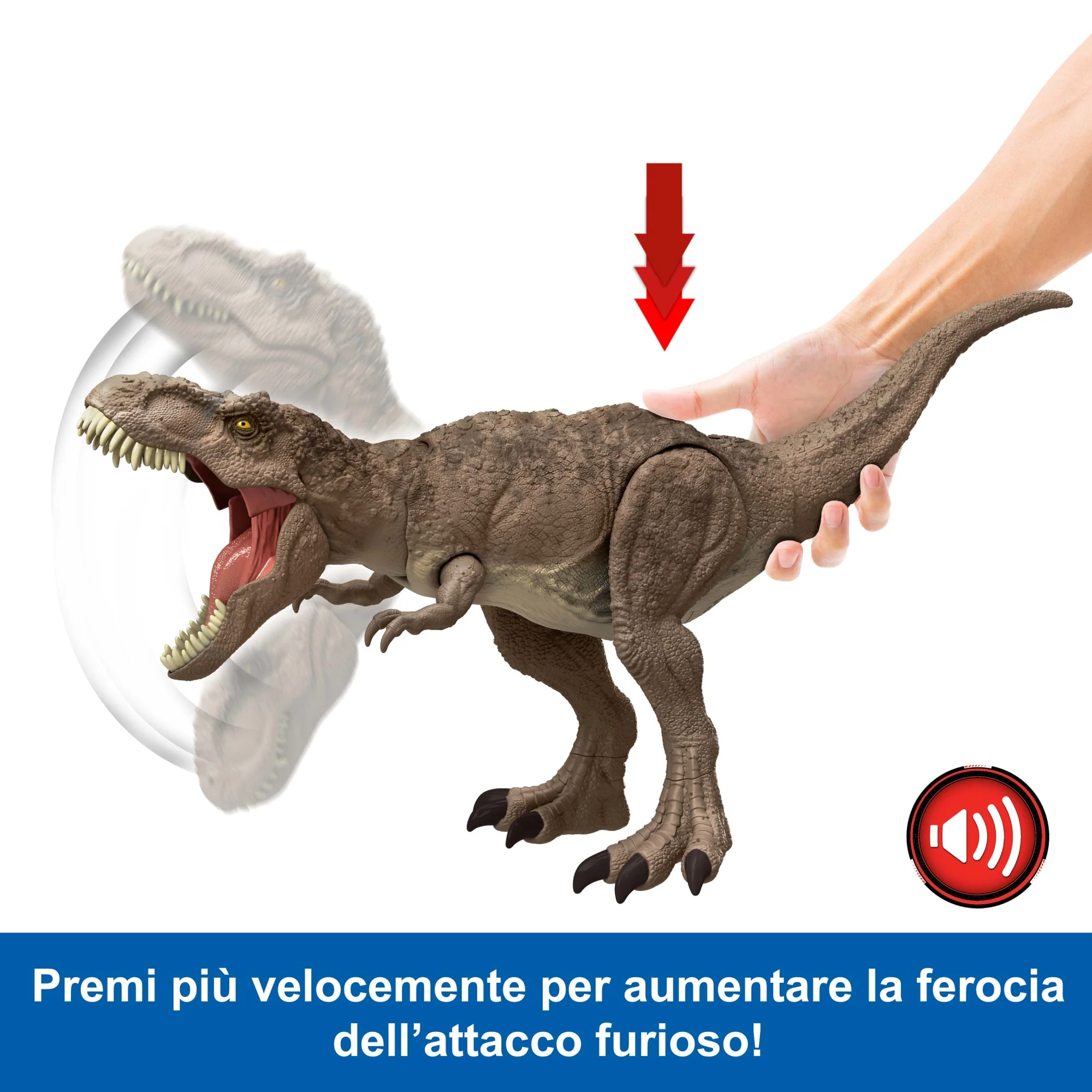 Jurassic World Attacco Selvaggio Action Figure Dinosauro T-Rex Giocattolo - Image 3
