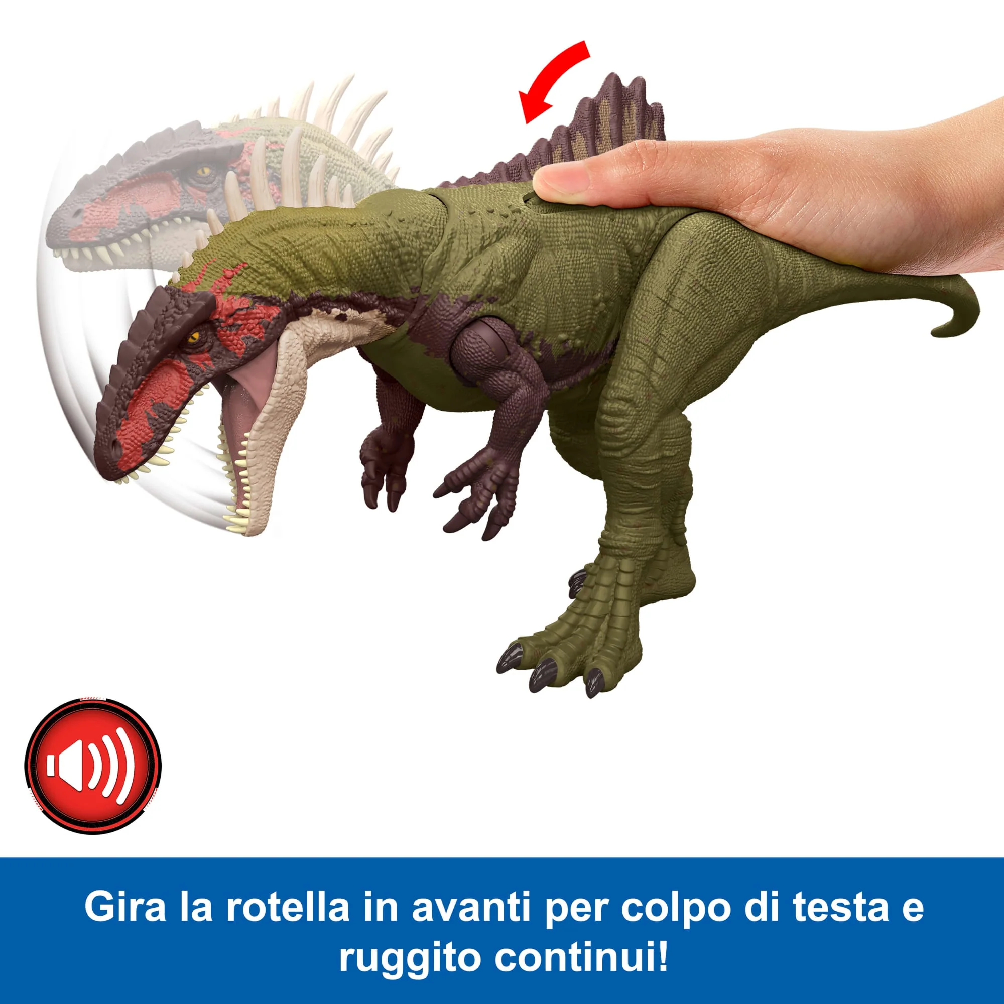 Jurassic World Battaglie Ruggenti Becklespinax Action Figure Dinosauro, Colpo Furioso - Image 4