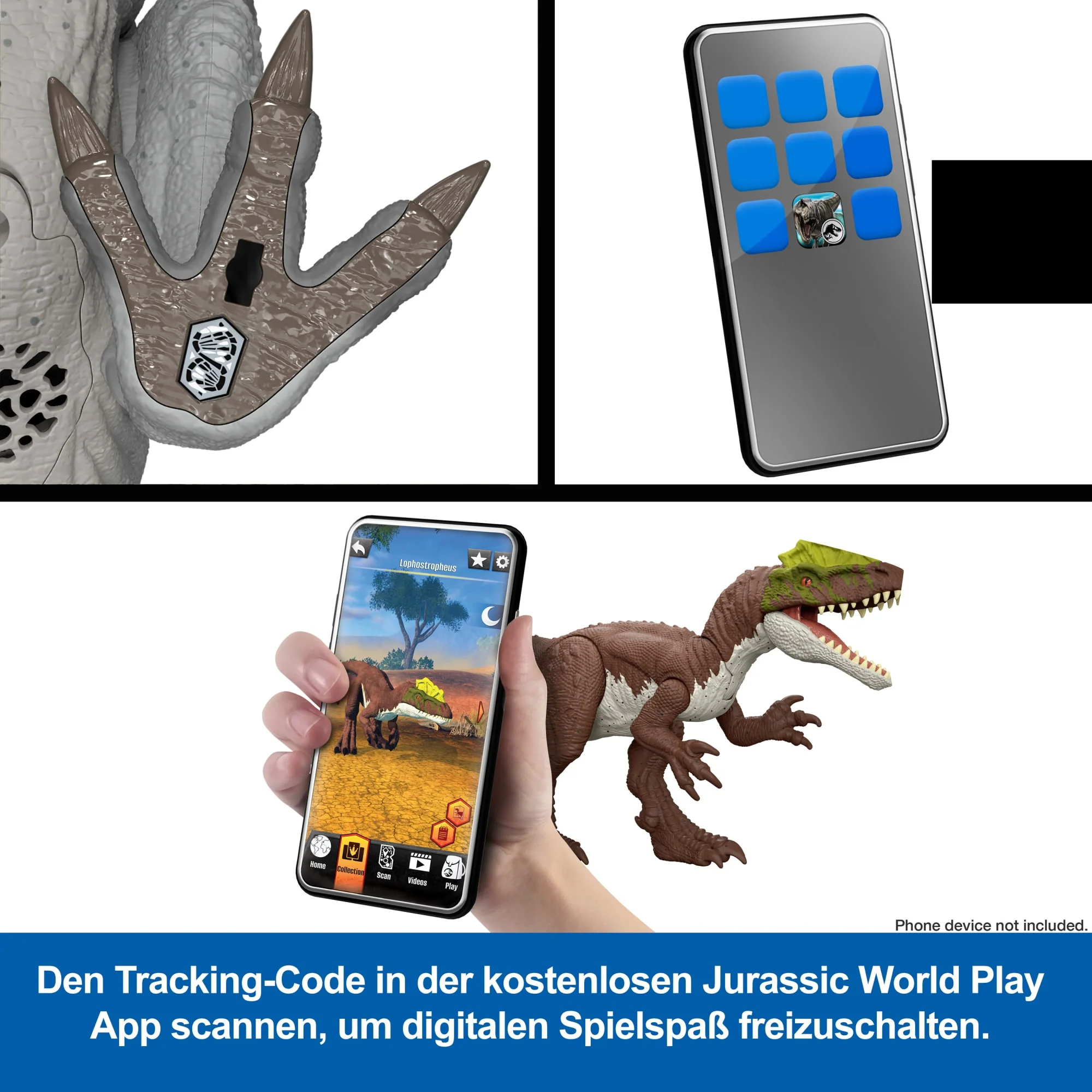Jurassic World Charge N Chomp Carnotaurus Dinosaurier-Actionfigur Mit Lauf- Und Brüllaction, Digitaler Spielspaß - Image 3
