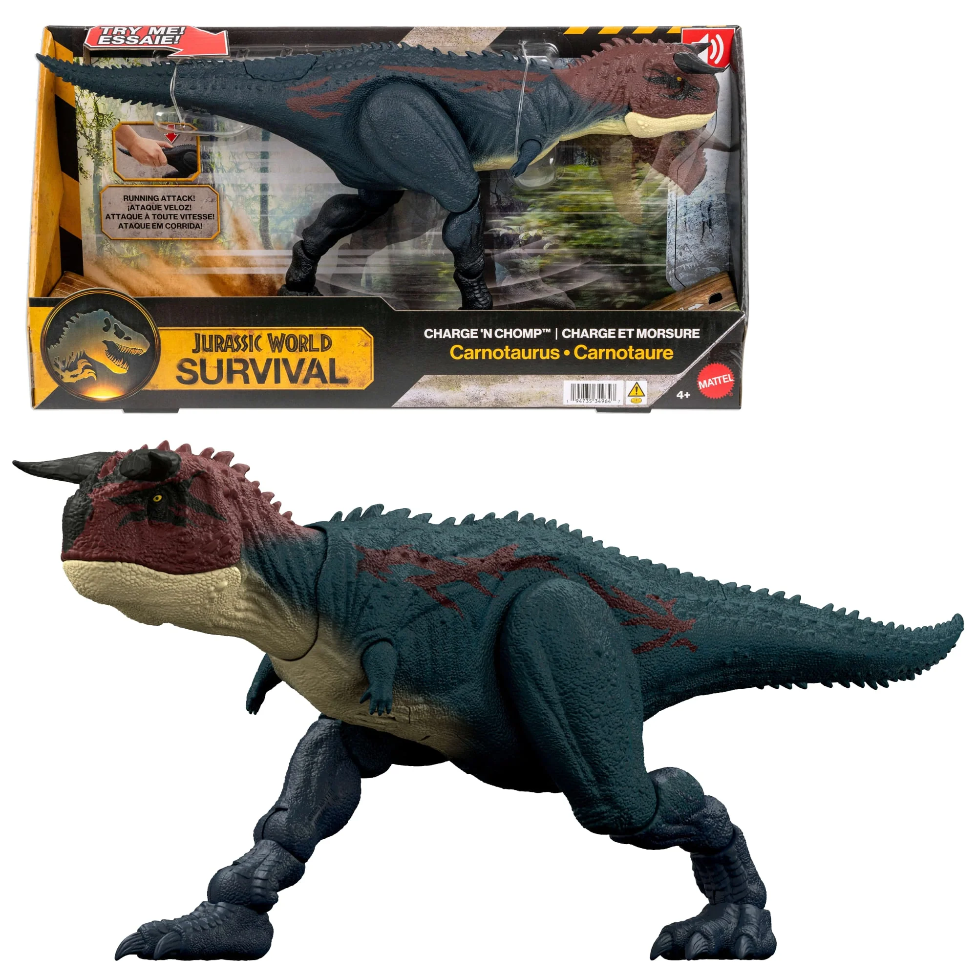 Figura De Acción De Carnotauro Corre Y Devora De Jurassic World, Dinosaurio Que Corre Y Ruge, Con Juego Digital