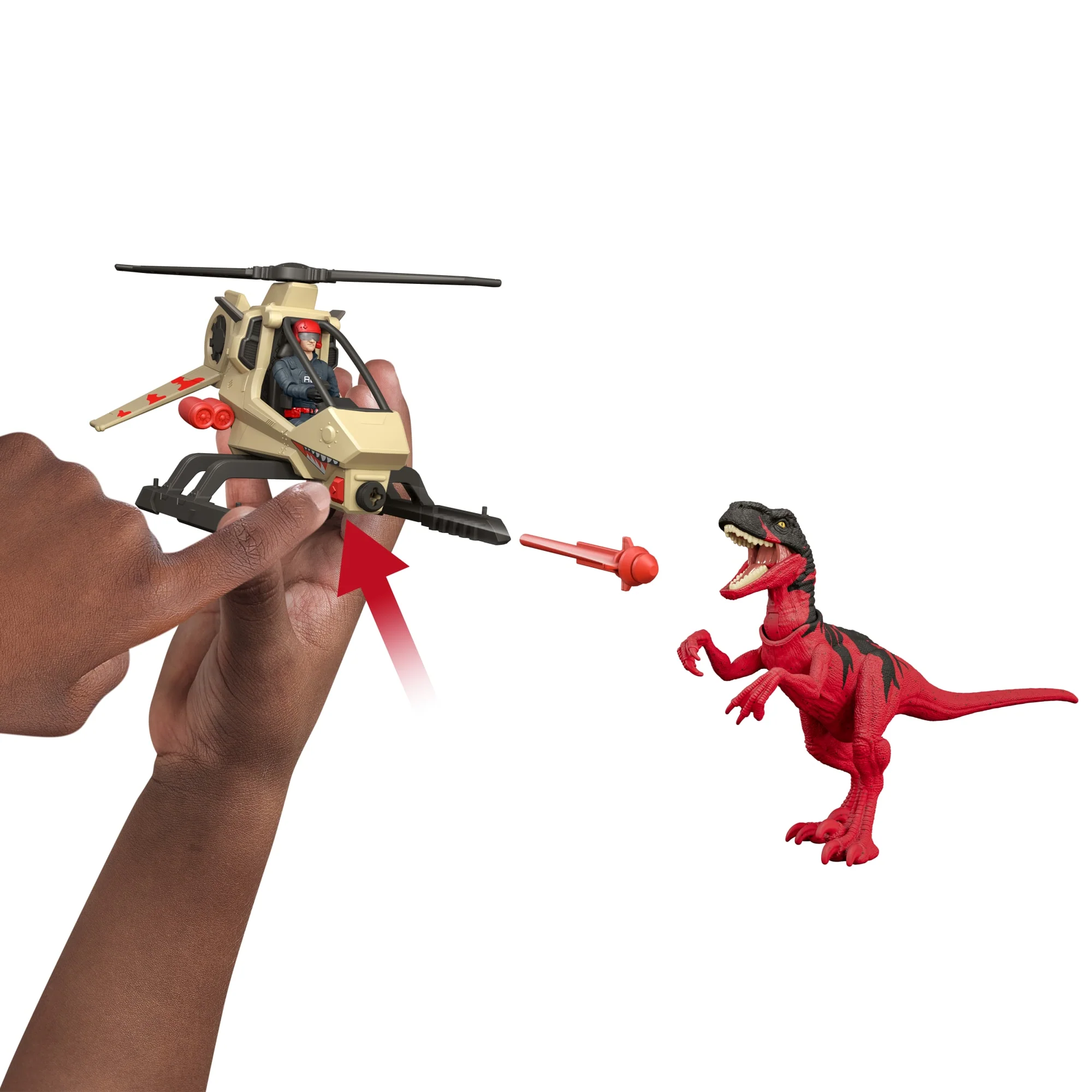 Pack Persecución En Helicóptero De La Colección Legacy Reimagined De Jurassic World Con Helicóptero, Atrocirráptor Y Piloto - Image 2
