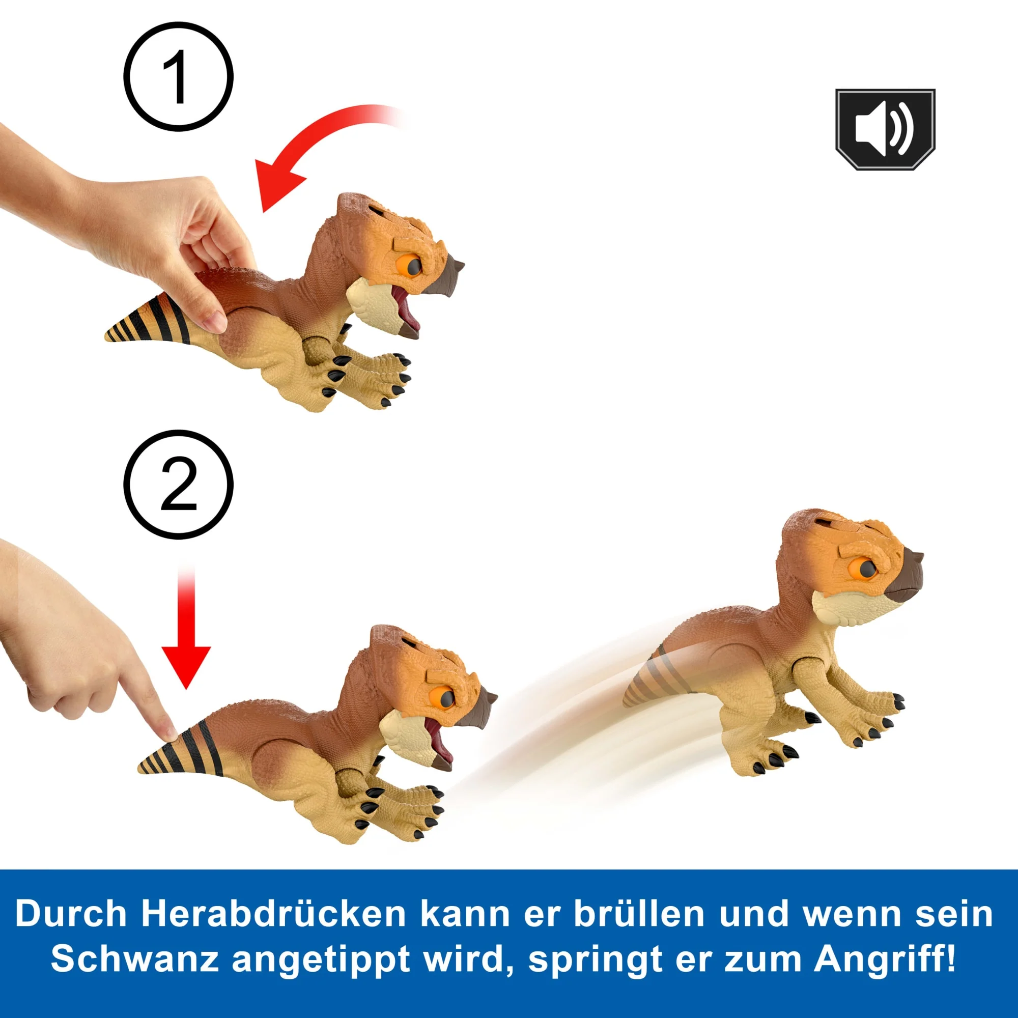 Jurassic World: Die Wiedergeburt Primal Protector Aquilops Dolores Interaktives Dinosaurierspielzeug, Mit Angriffsbewegungen Und Brüllgeräuschen - Image 4