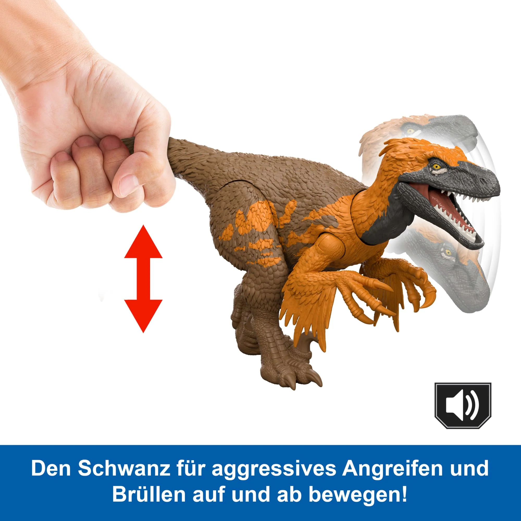 Jurassic World: Die Wiedergeburt Wild Roar Utahraptor Dinosaurierspielzeug Mit Schwanzgesteuertem Beiß-Angriff Und Brüllgeräusch - Image 3