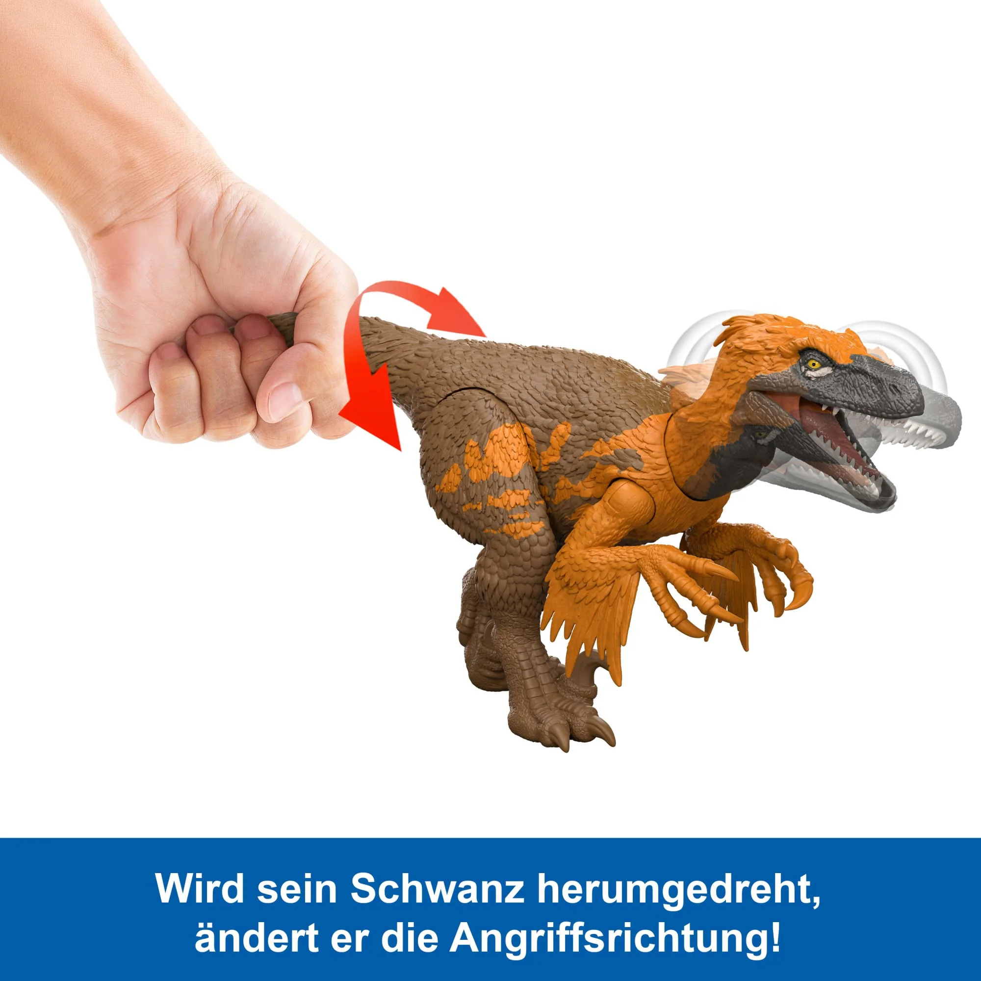 Jurassic World: Die Wiedergeburt Wild Roar Utahraptor Dinosaurierspielzeug Mit Schwanzgesteuertem Beiß-Angriff Und Brüllgeräusch - Image 4
