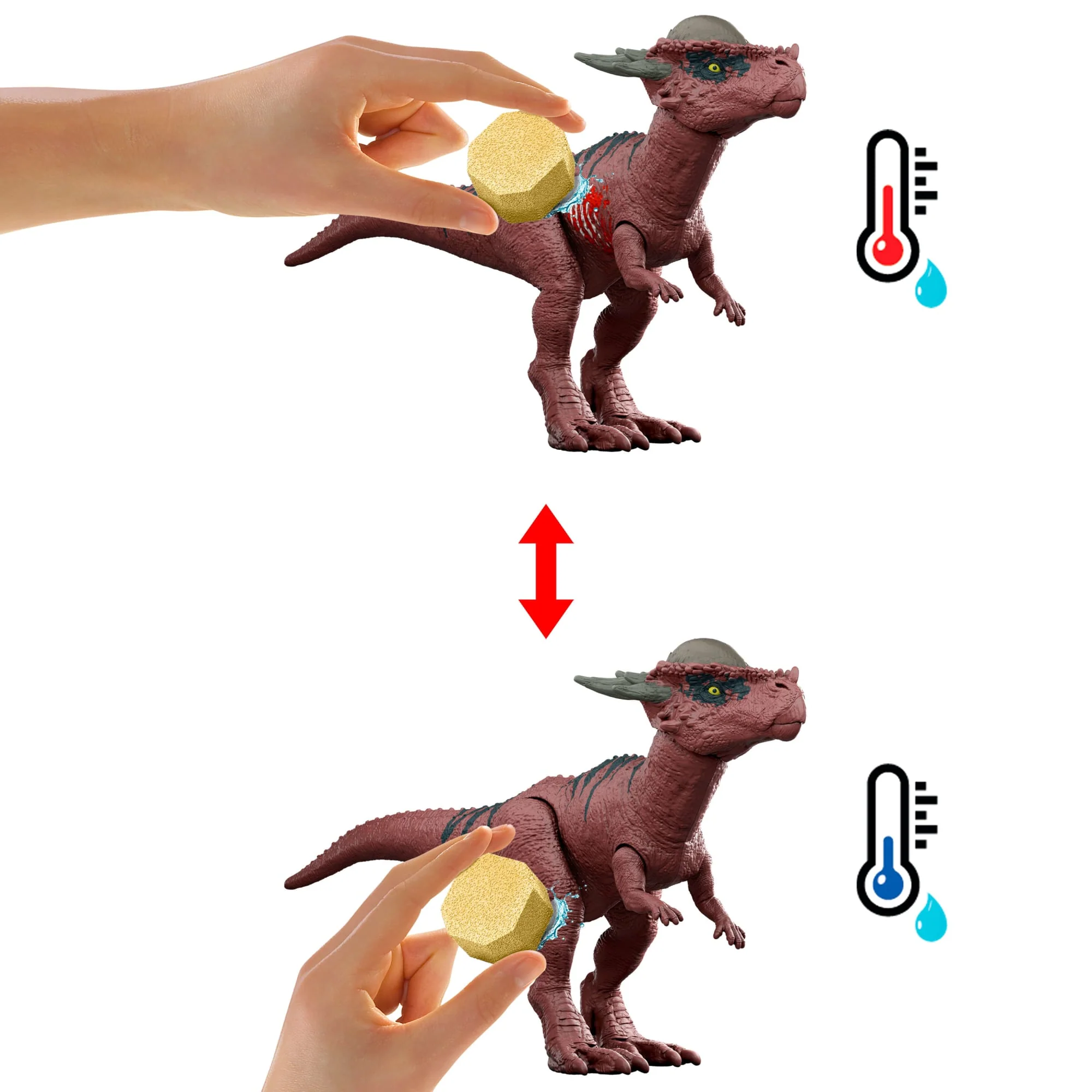 2 Dinosaurios De Juguete Dino Reveal De Jurassic World Con Un Campo De Batalla, La Decoración Cambia Con Agua Tibia - Image 4