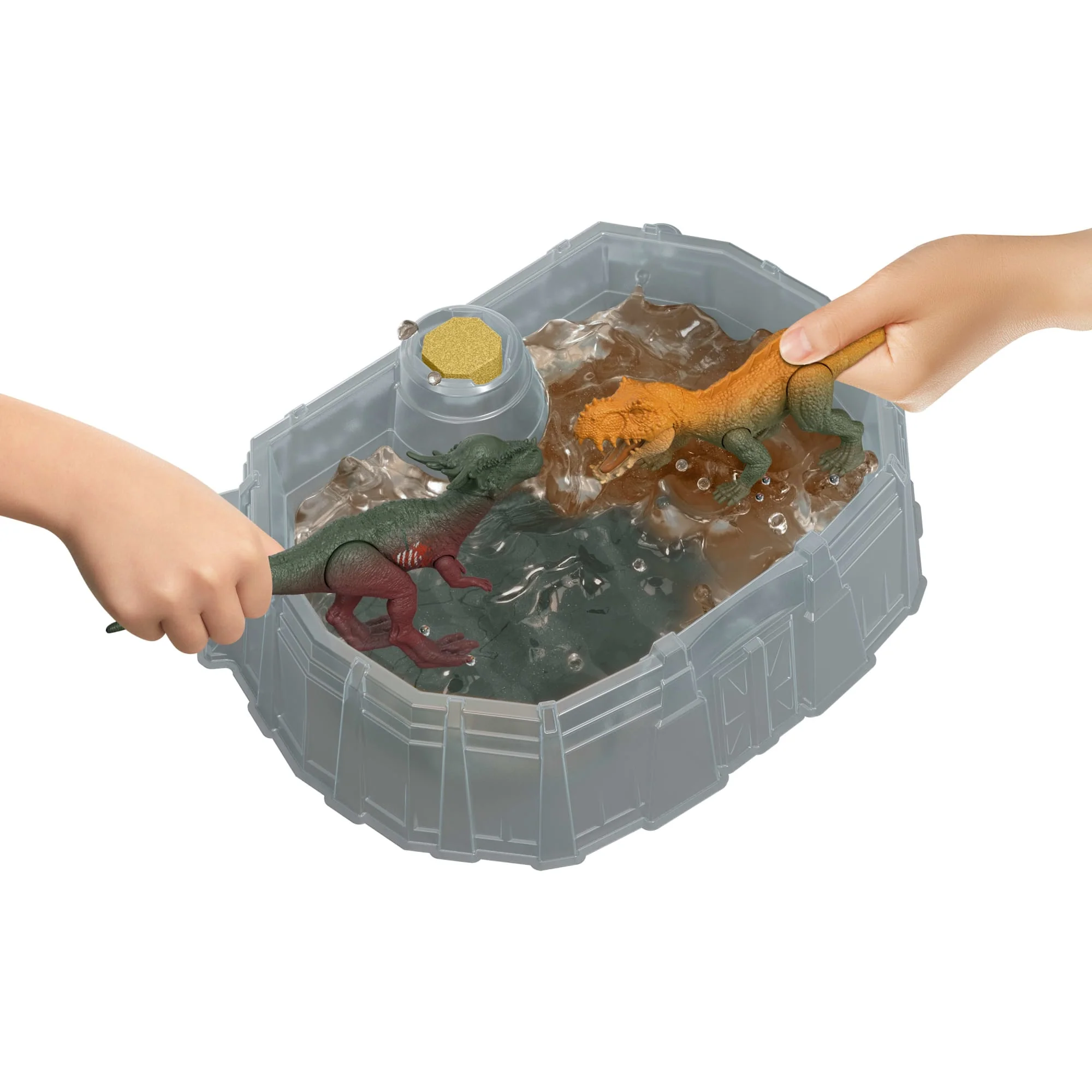 2 Dinosaurios De Juguete Dino Reveal De Jurassic World Con Un Campo De Batalla, La Decoración Cambia Con Agua Tibia - Image 6