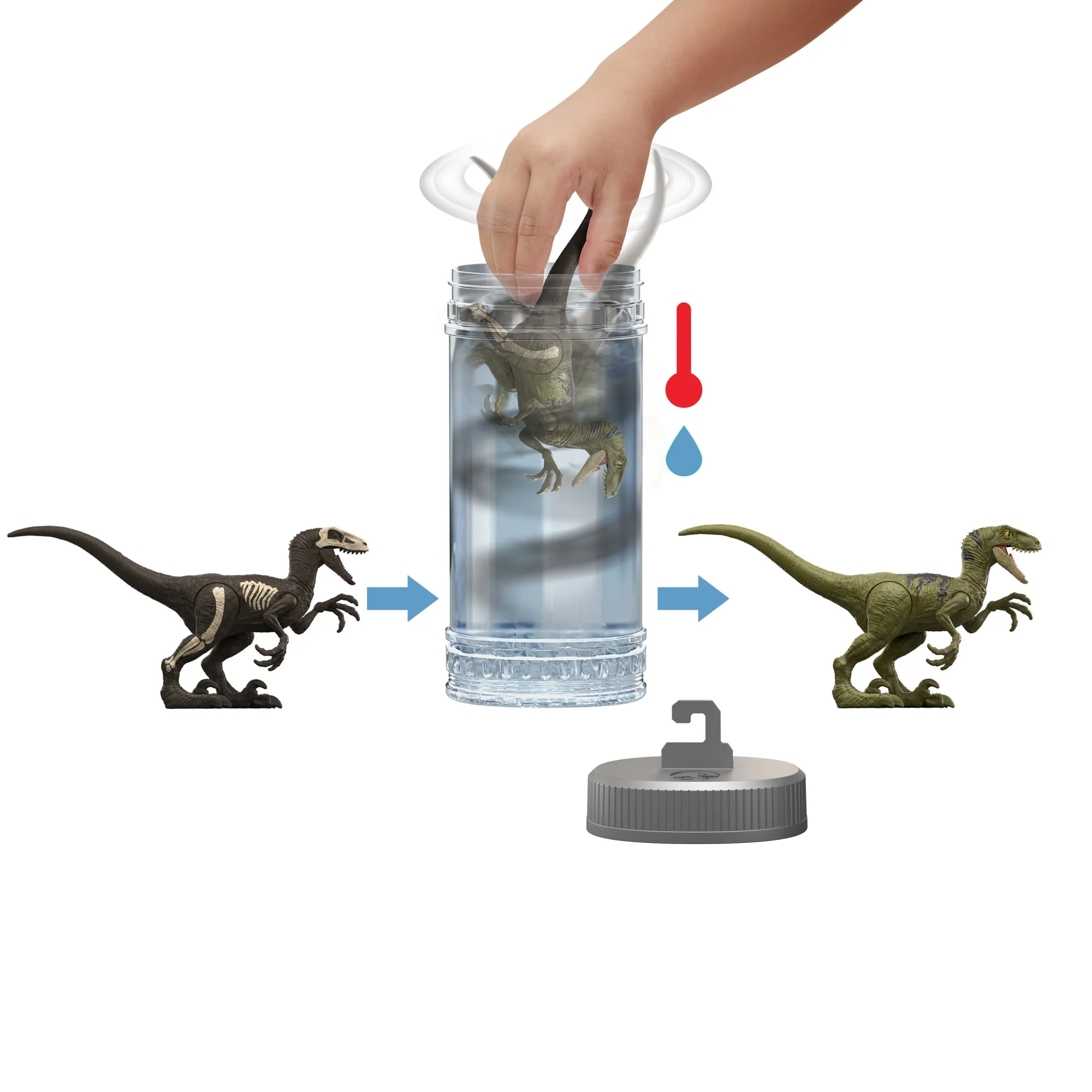Juguetes De Dinosaurio Dino Revelación De Jurassic World Con Revelación De Decoración Completa Con Agua Templada, Sorpresa Al Abrir El Embalaje Y Cambio De Color - Image 4