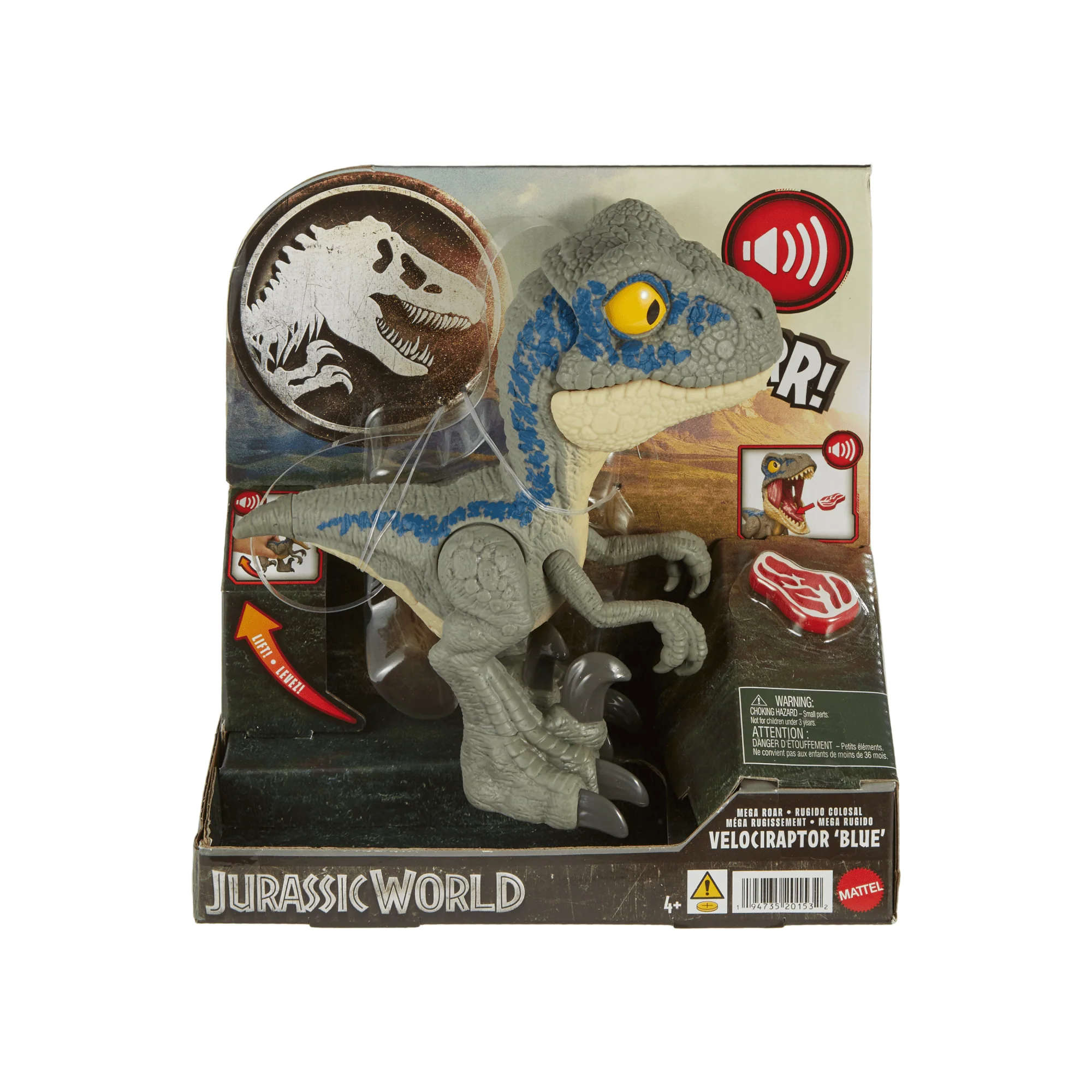 Jurassic World-Vélociraptor Blue Méga Rugissement-Son, Grande Mâchoire - Image 6