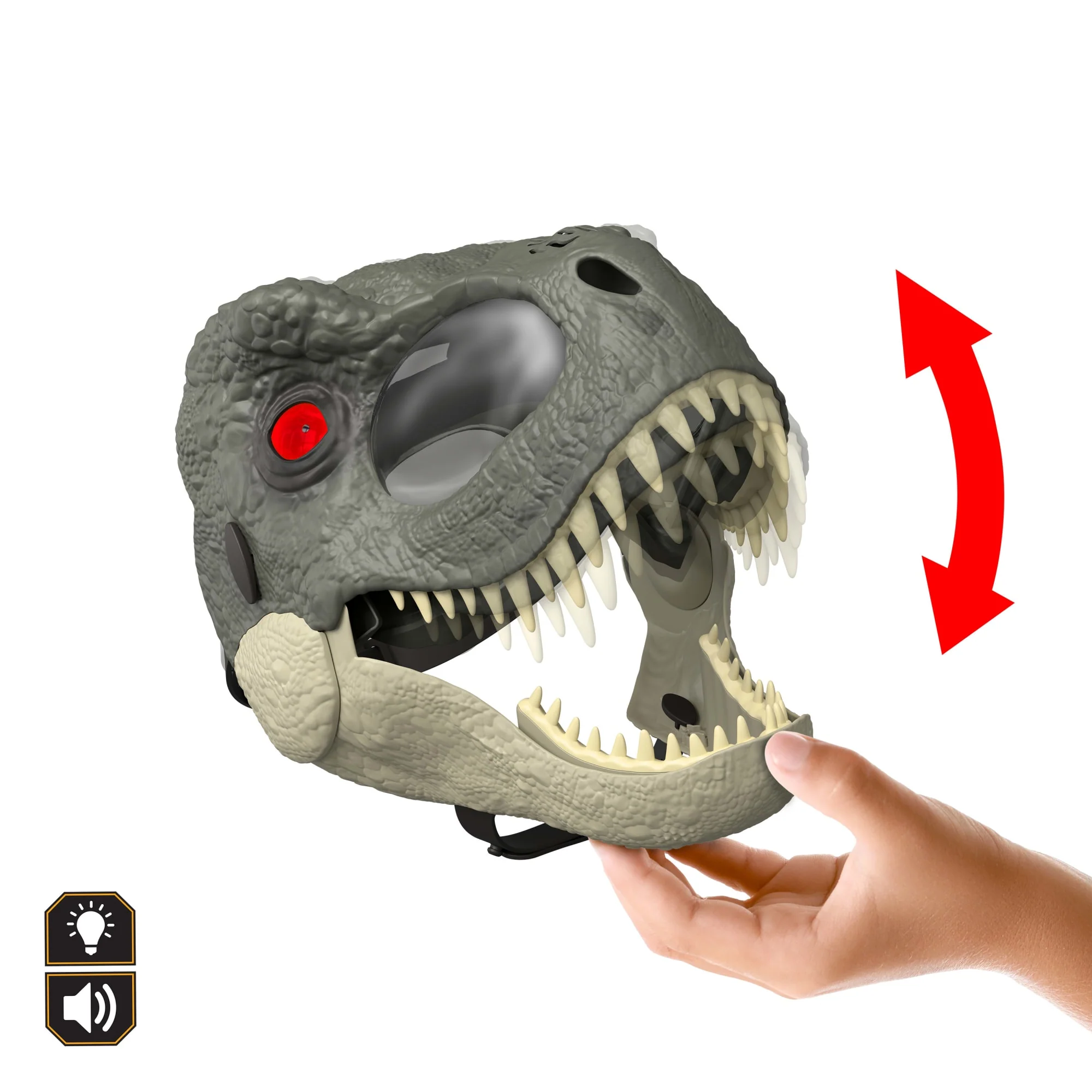 Led Işıklı Gözleri Ve 3 Efekt Seviyesiyle Canlandırma Oyunlarına Ilham Veren Jurassic World Işıklı Ve Sesli Dinozor Maskesi - Image 4