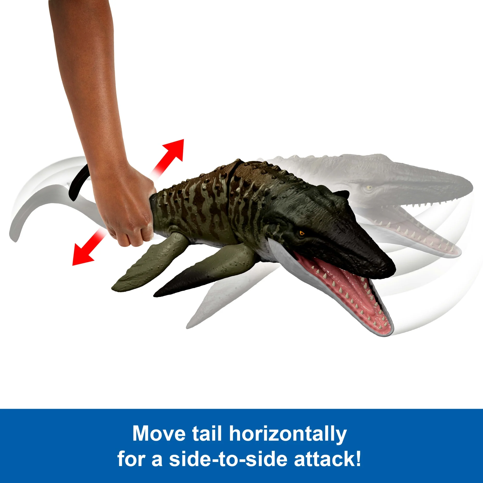Jurassic World Rebirth Bite N Blast Mosasaurus Action Figure And Mini Dilophosaurus, Dinosaur Toy - Image 3