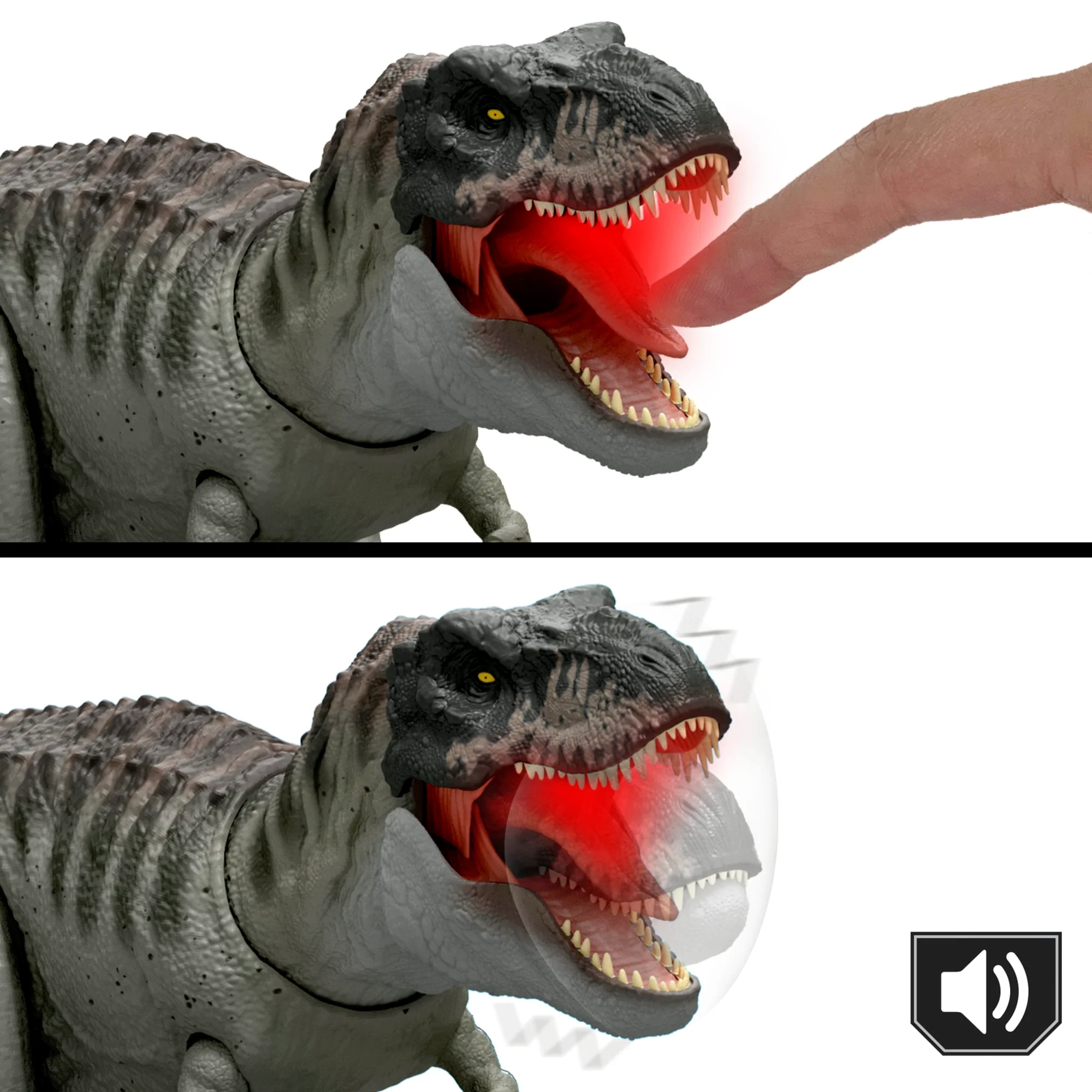 Jurassic World Rebirth Power Devour Tyrannosaurus Rex Dinosaur Figure, Constant Chomp Lights & Sound - Image 3