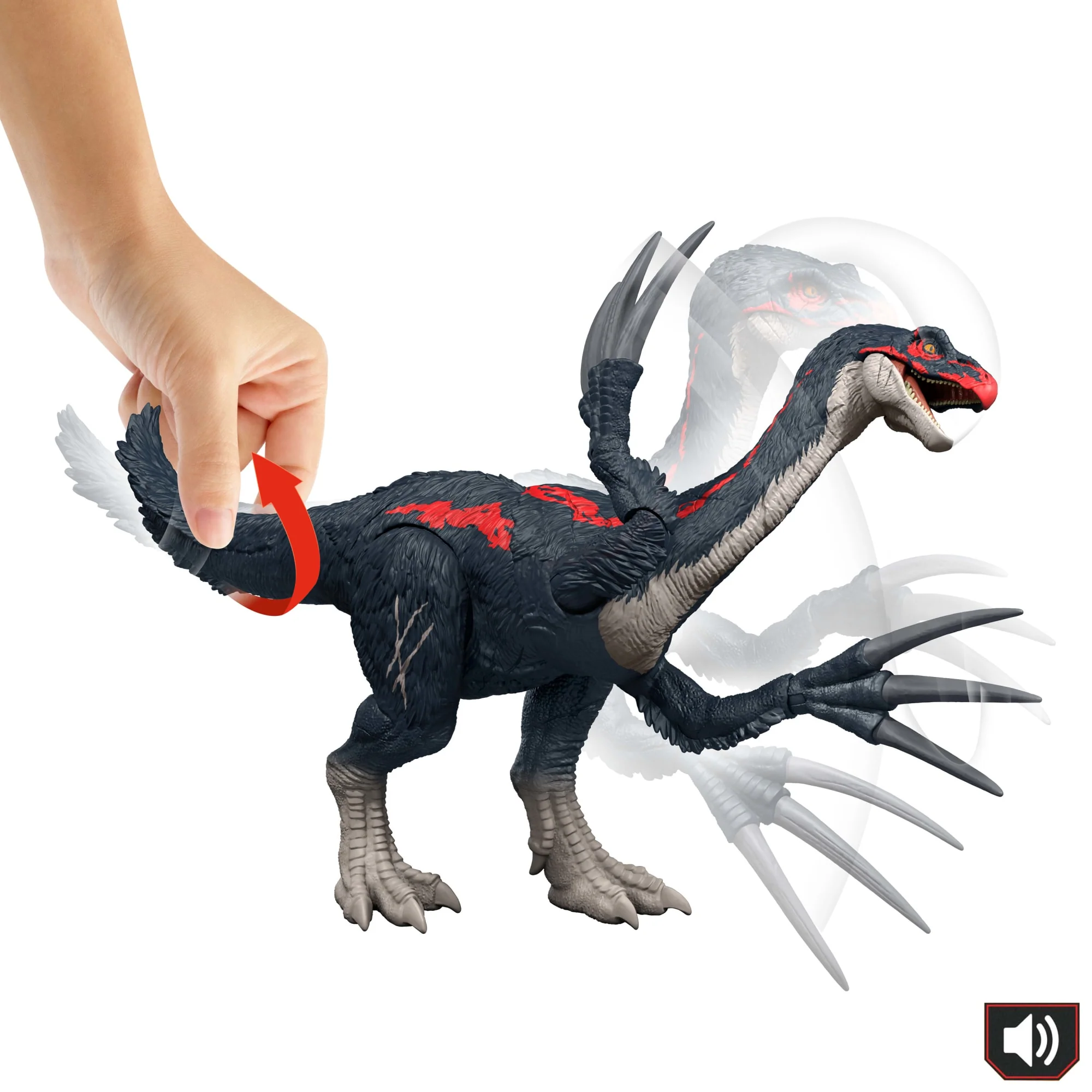 Jurassic World Sla En Brul Therizinosaurus, Dinosaurusfiguur, Speelgoed Met Aanvalsfunctie En Geluiden, Chaos Theory - Image 5