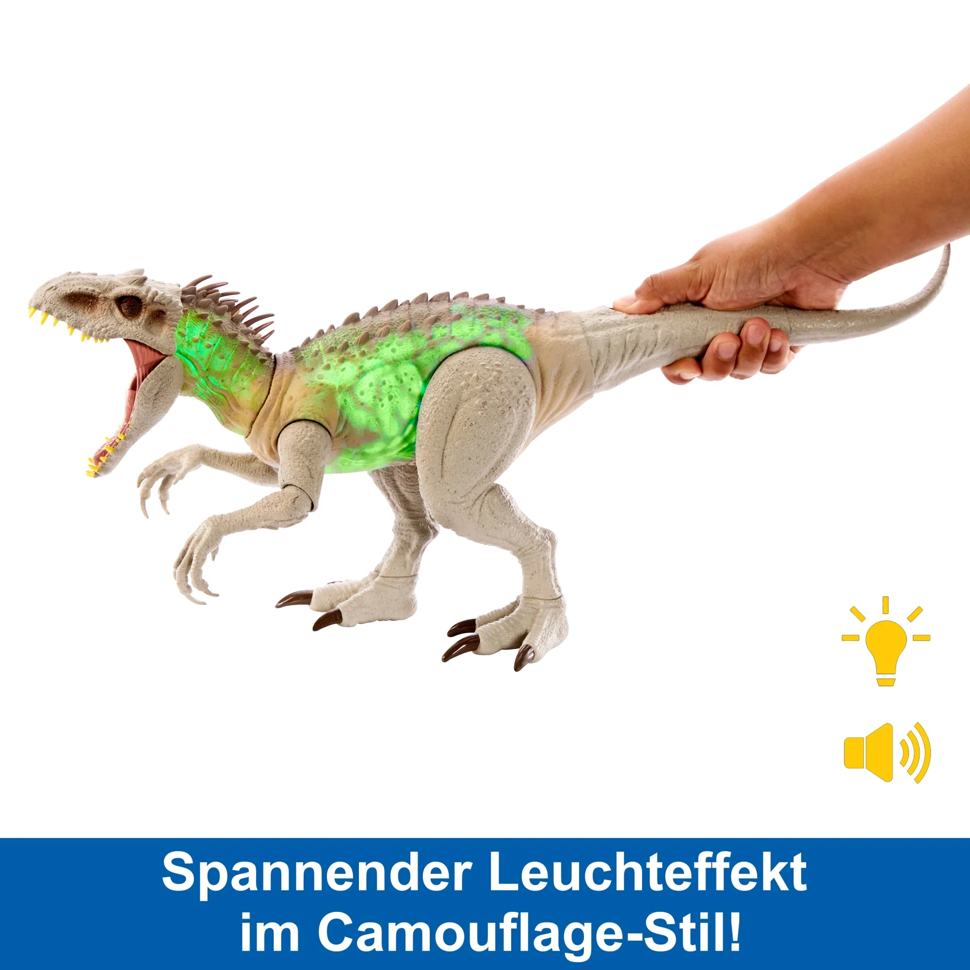 Jurassic World Tarnen Und Kämpfen Indominus Rex Actionfigur-Spielzeug Mit Lichtern, Soundeffekten Und Bewegungsmechanismus - Image 3
