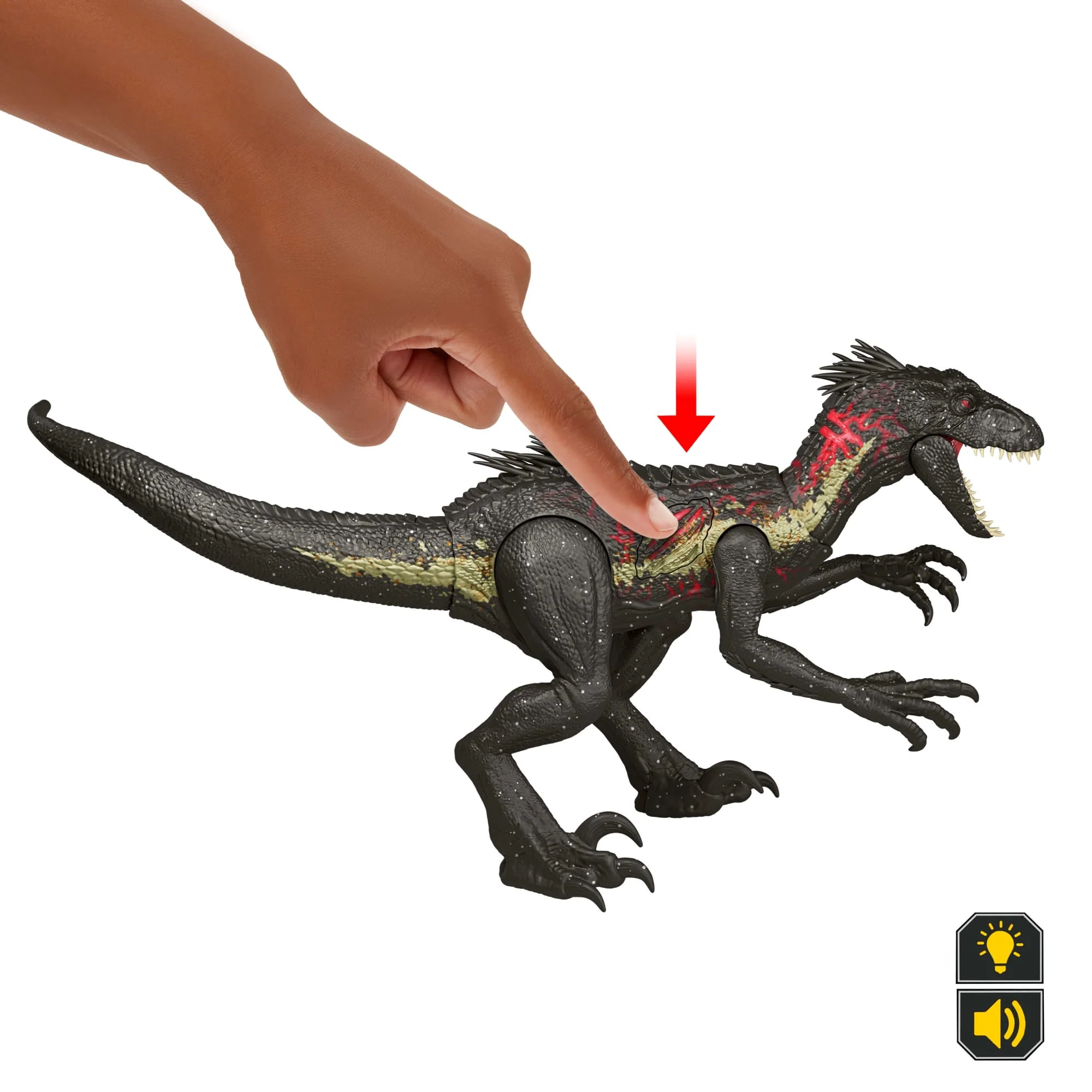 Figura De Dinosaurio De Indorráptor Ultimate Damage De Jurassic World Con Daños, Luces Y Sonidos - Image 4