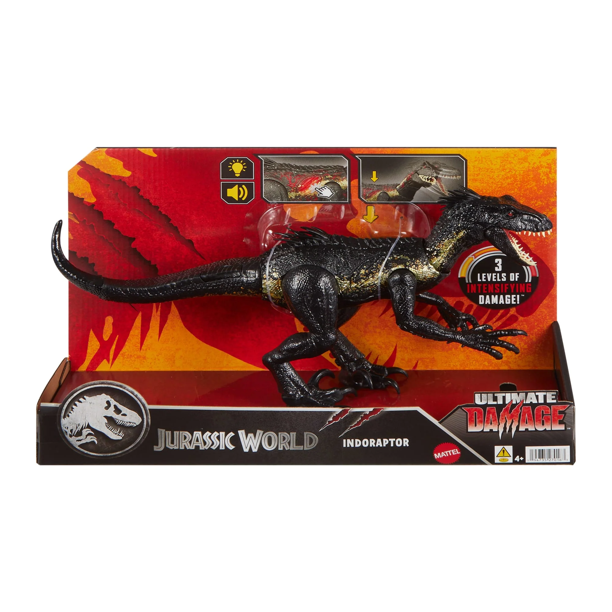 Figura De Dinosaurio De Indorráptor Ultimate Damage De Jurassic World Con Daños, Luces Y Sonidos - Image 6