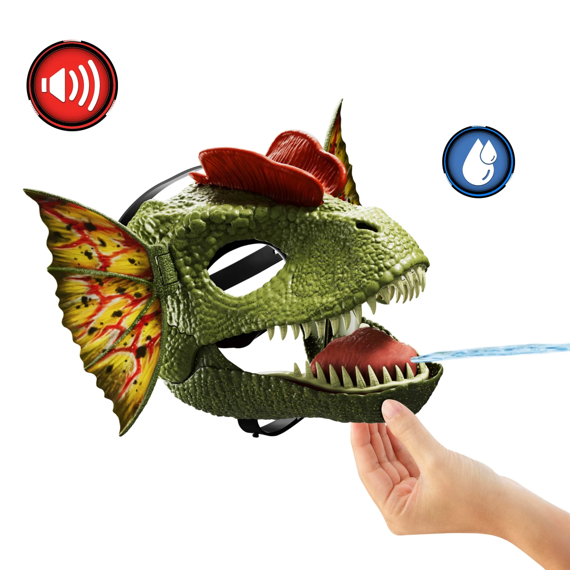 Jurassic World Dilophosaurus Role Play Mask With Sound & Water-Shooting Feature, Frill - Image 3