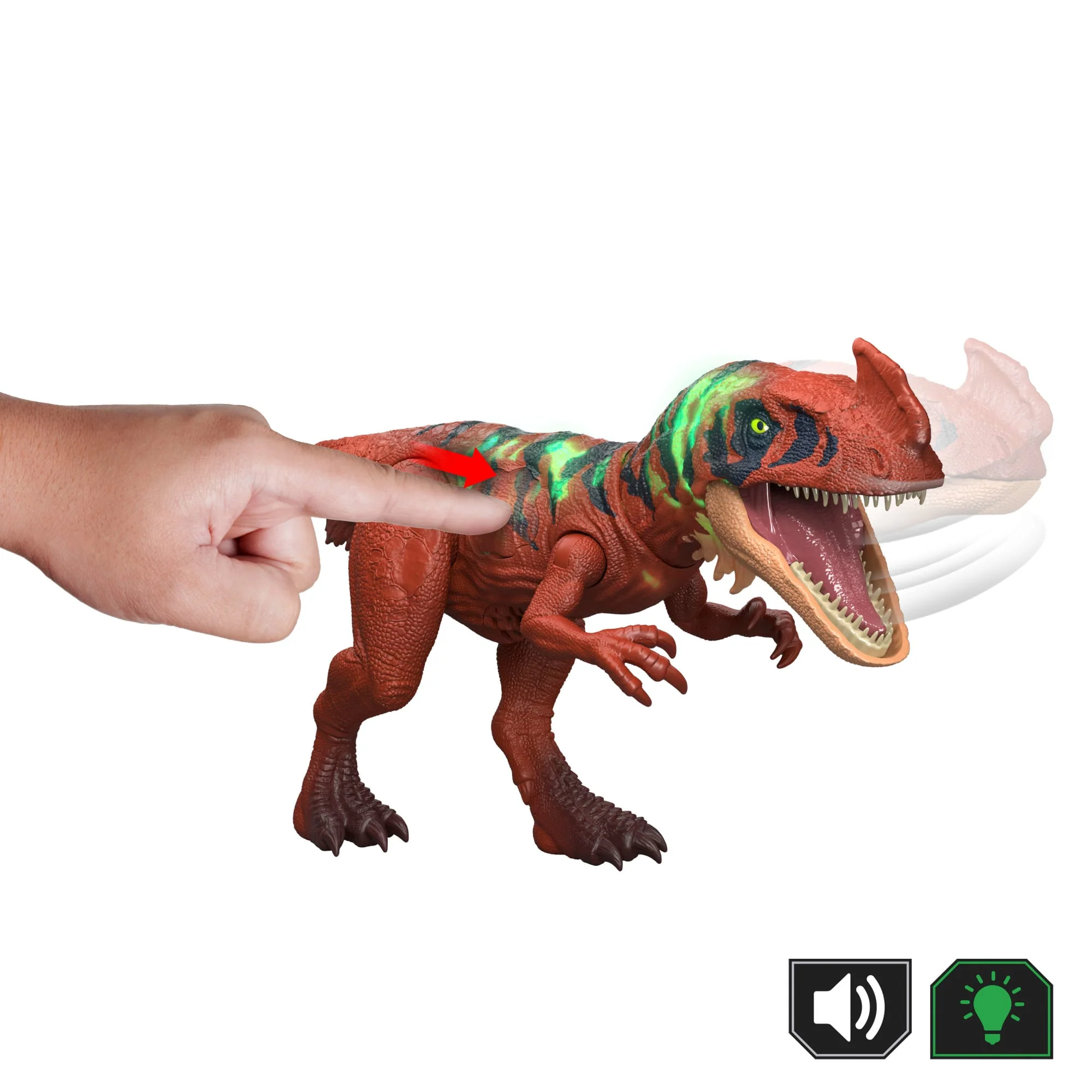 Jurassic World Wild Roar Dinosaurier-Actionfigur Spielzeug, Beißangriff Und Brüllgeräusch - Image 4