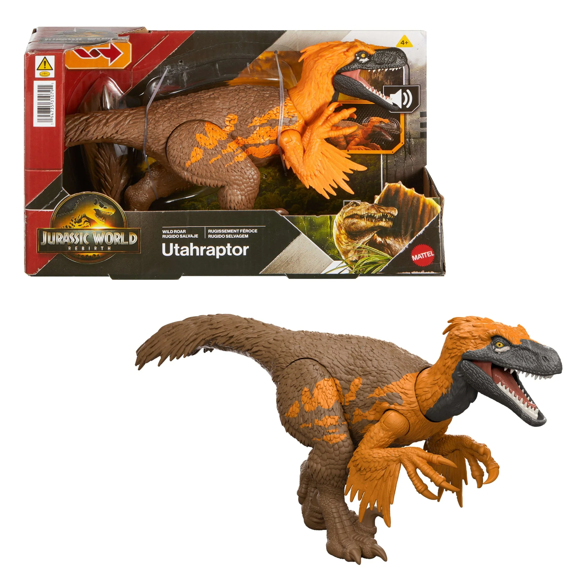 Jurassic World Wild Roar Dinosaur Figures With Attack Action, Light And Sound, Digital Scan Code - Image 3
