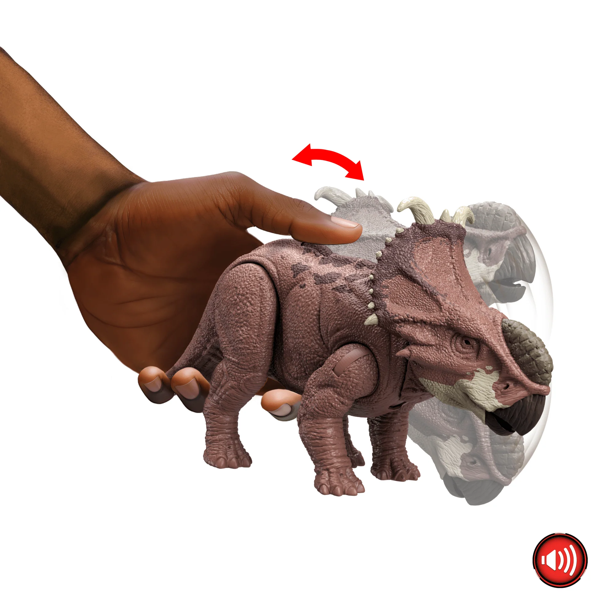 Jurassic World Wild Roar Pachyrhinosaurus Dinosaur Action Figure Toy, Head Strike Attack & Sound - Image 5