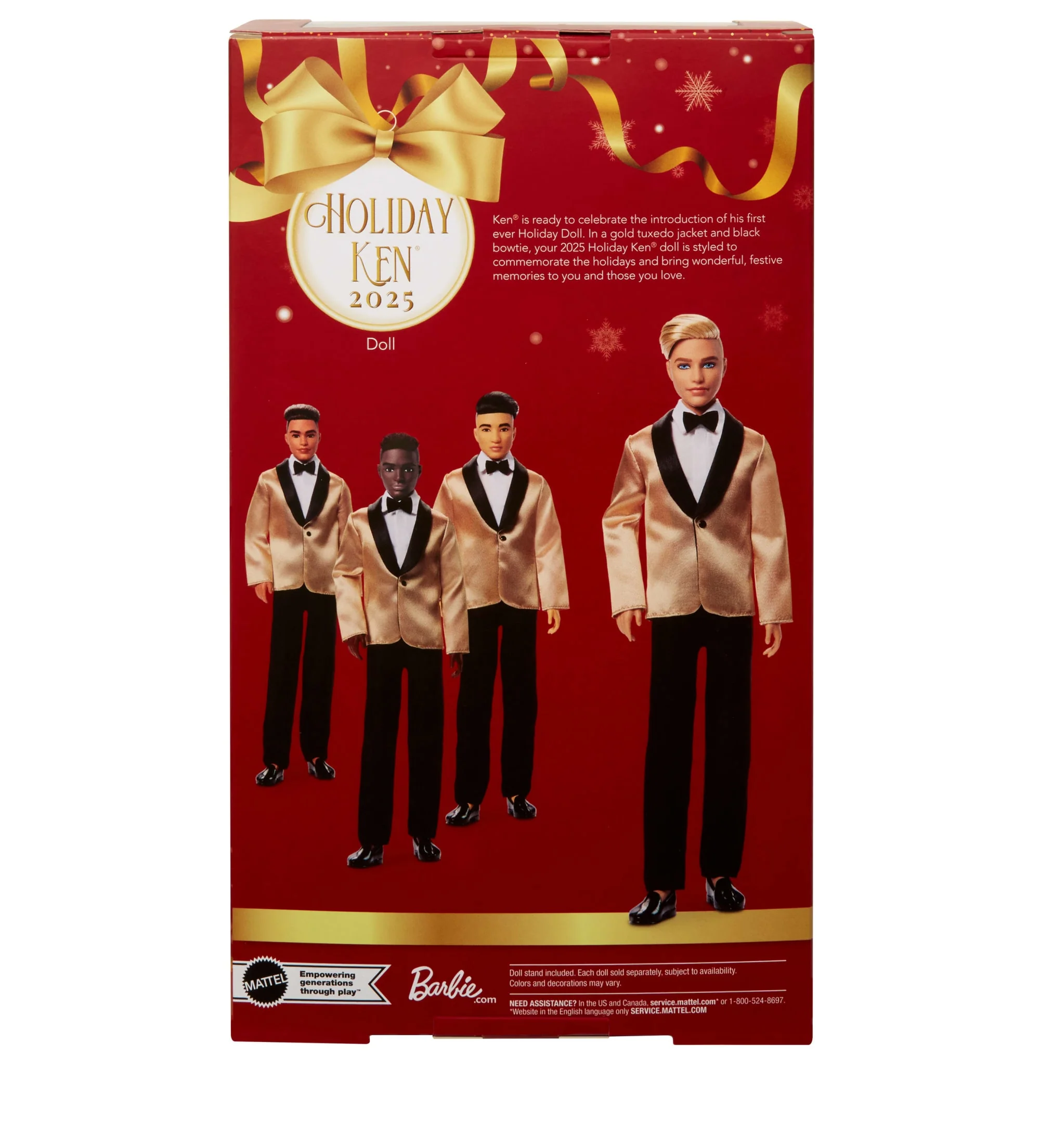 Altın Rengi Ceketli Takım Elbise Giyen Sarı Saçlı Barbie Signature Ken 2025 Mutlu Yıllar Bebeği, Sezona Özel Koleksiyon Ürünü - Image 6