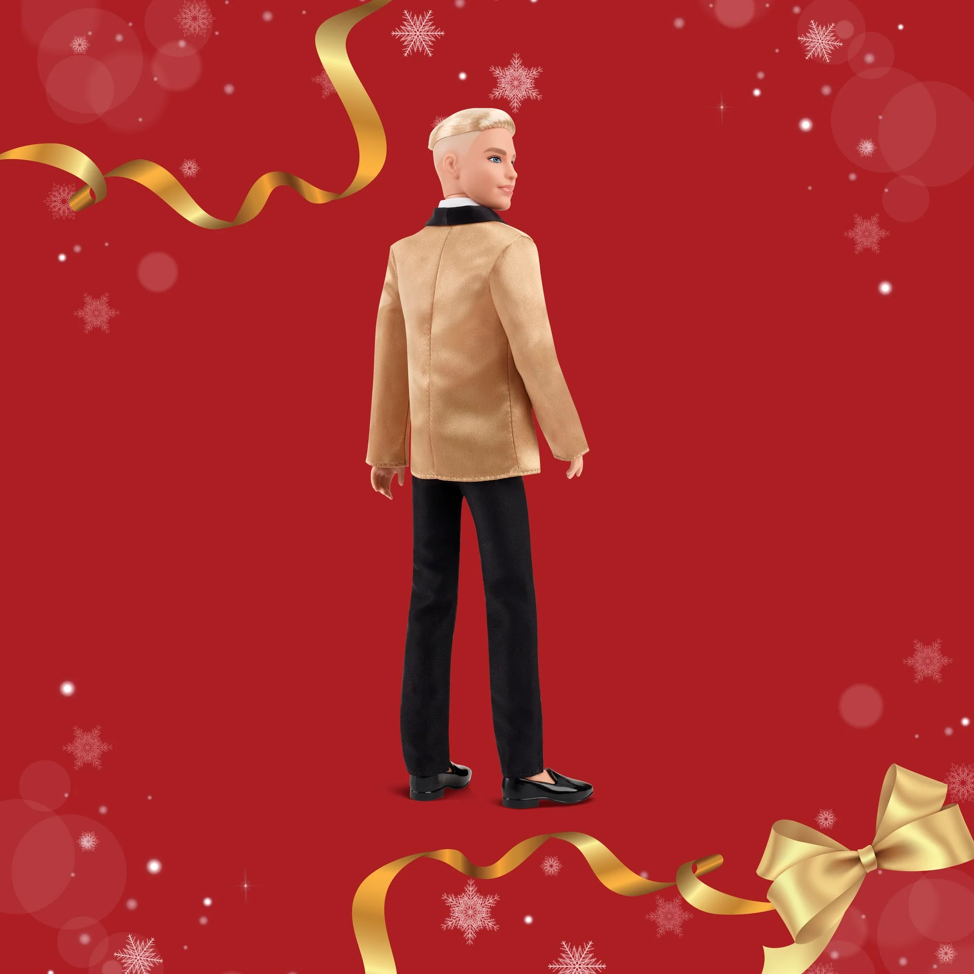 Barbie Signature, Ken Magia Delle Feste 2025, Bambola Da Collezione Con Tuta Elegante E Giacca Dorata - Image 5