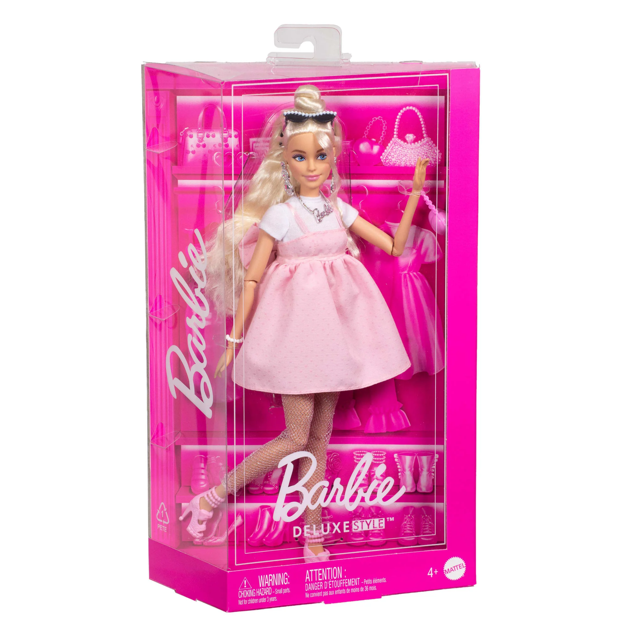 Klasik Barbie Tarzındaki Büyük Fiyonklu Pastel Pembe Elbisesiyle Sarı Saçlı Barbie Stil İkonu Bebek (3) - Image 6