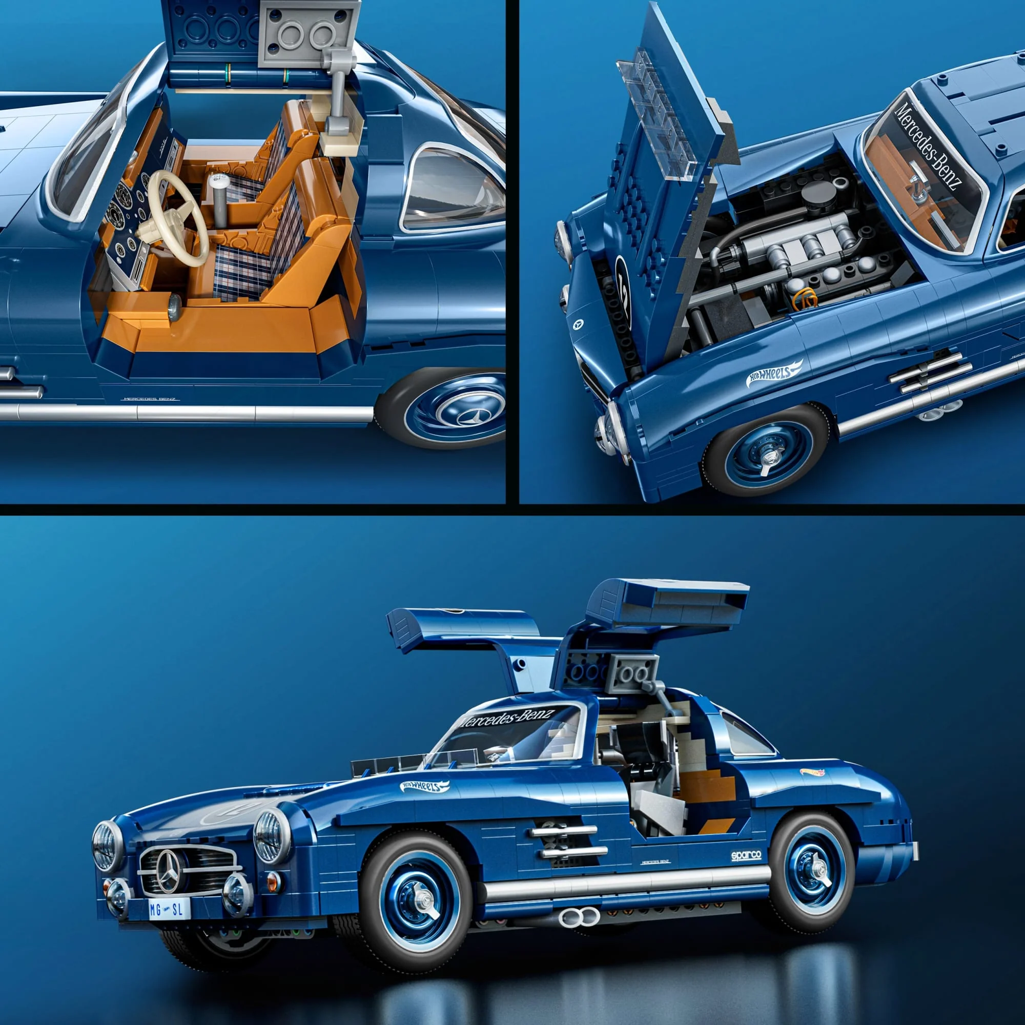 Koleksiyoncular Için MEGA Hot Wheels Mercedes-Benz 300 Sl Yarış Arabası Yapı Oyuncağı (1500 Parça) - Image 6