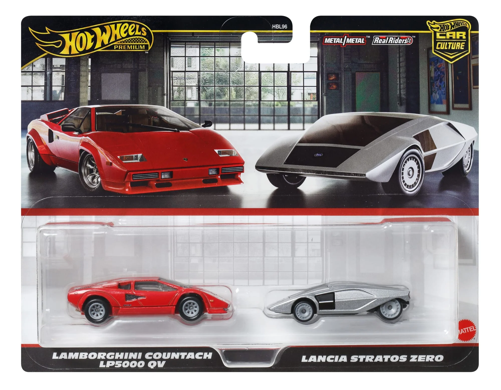Hot Wheels Premium Kultowe auta Lamborghini/Lancia Samochody 2-pak 1:64 Zestaw 3+ - Image 6