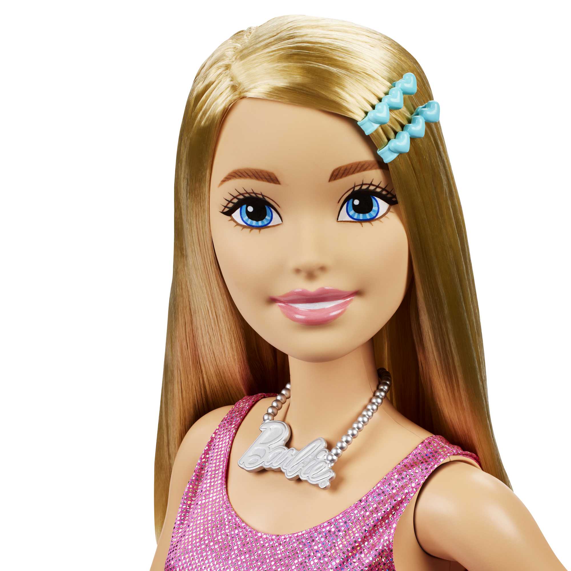 Large Barbie Doll, 28 Inches Tall, Blond Hair and Shimmery Pink Dress - Image 3