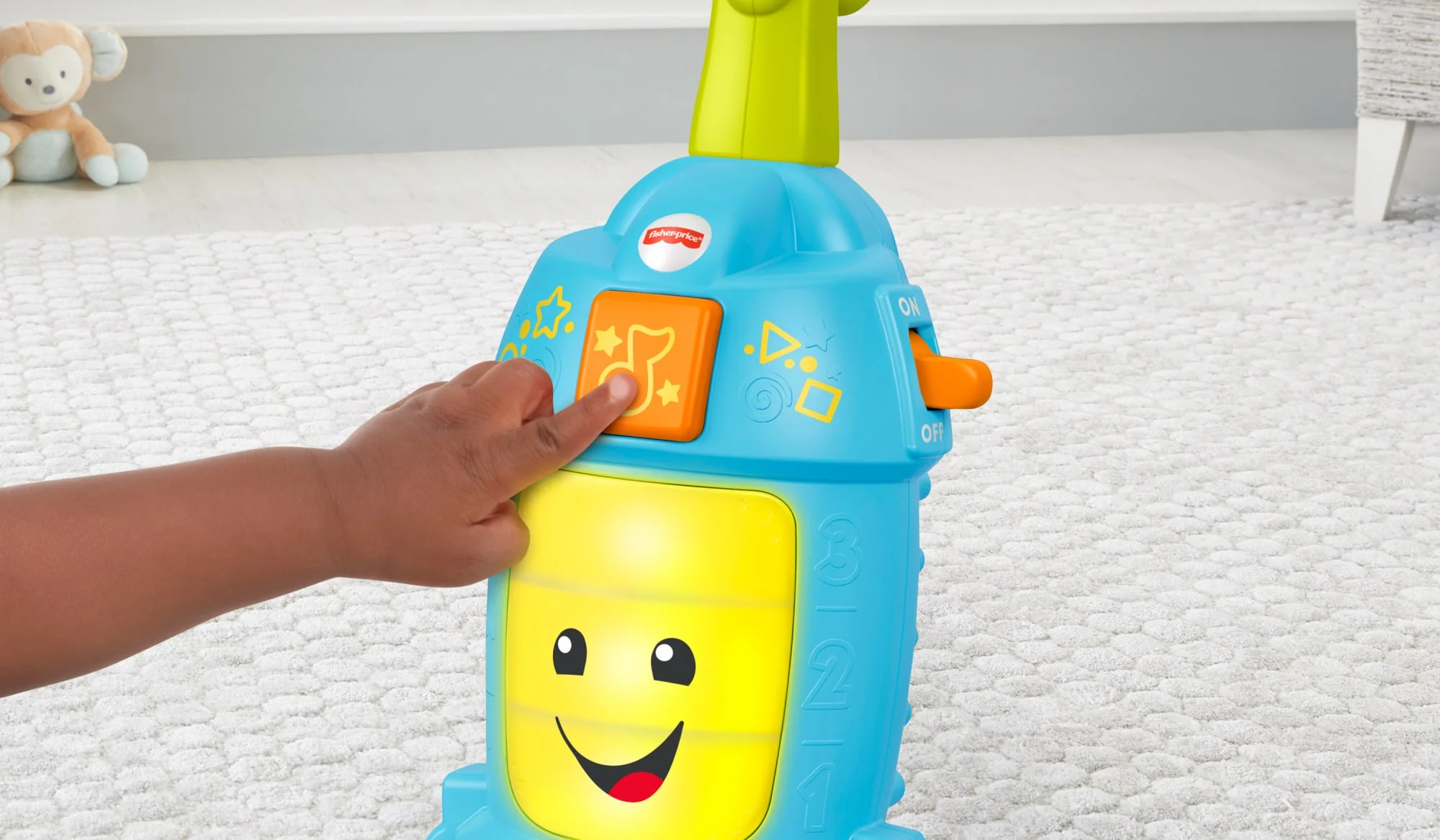 Fisher-Price Laugh & Learn Light-Up Learning Vacuum Electronic Toddler Push Toy - Image 3