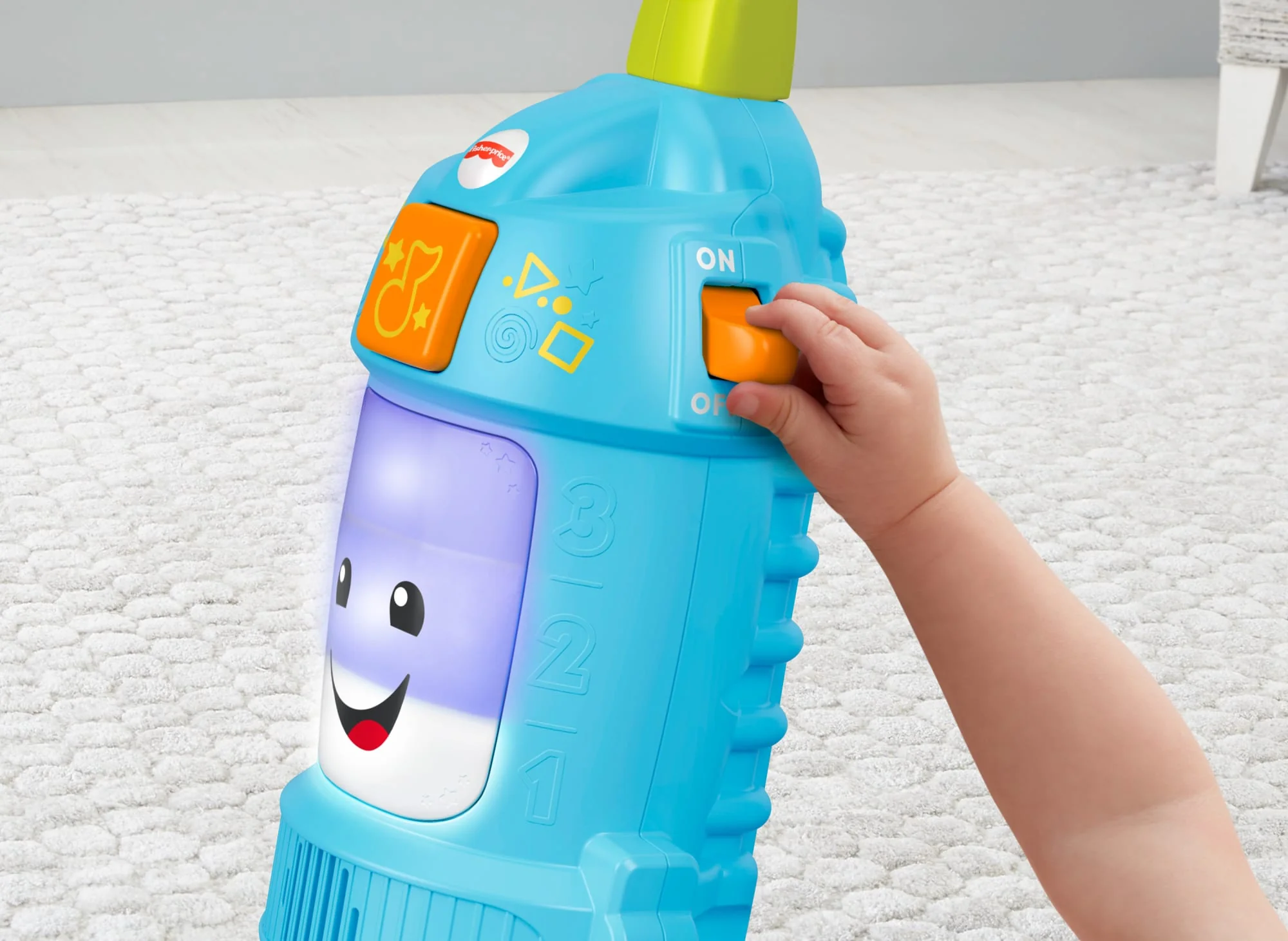 Fisher-Price Laugh & Learn Light-Up Learning Vacuum Electronic Toddler Push Toy - Image 4