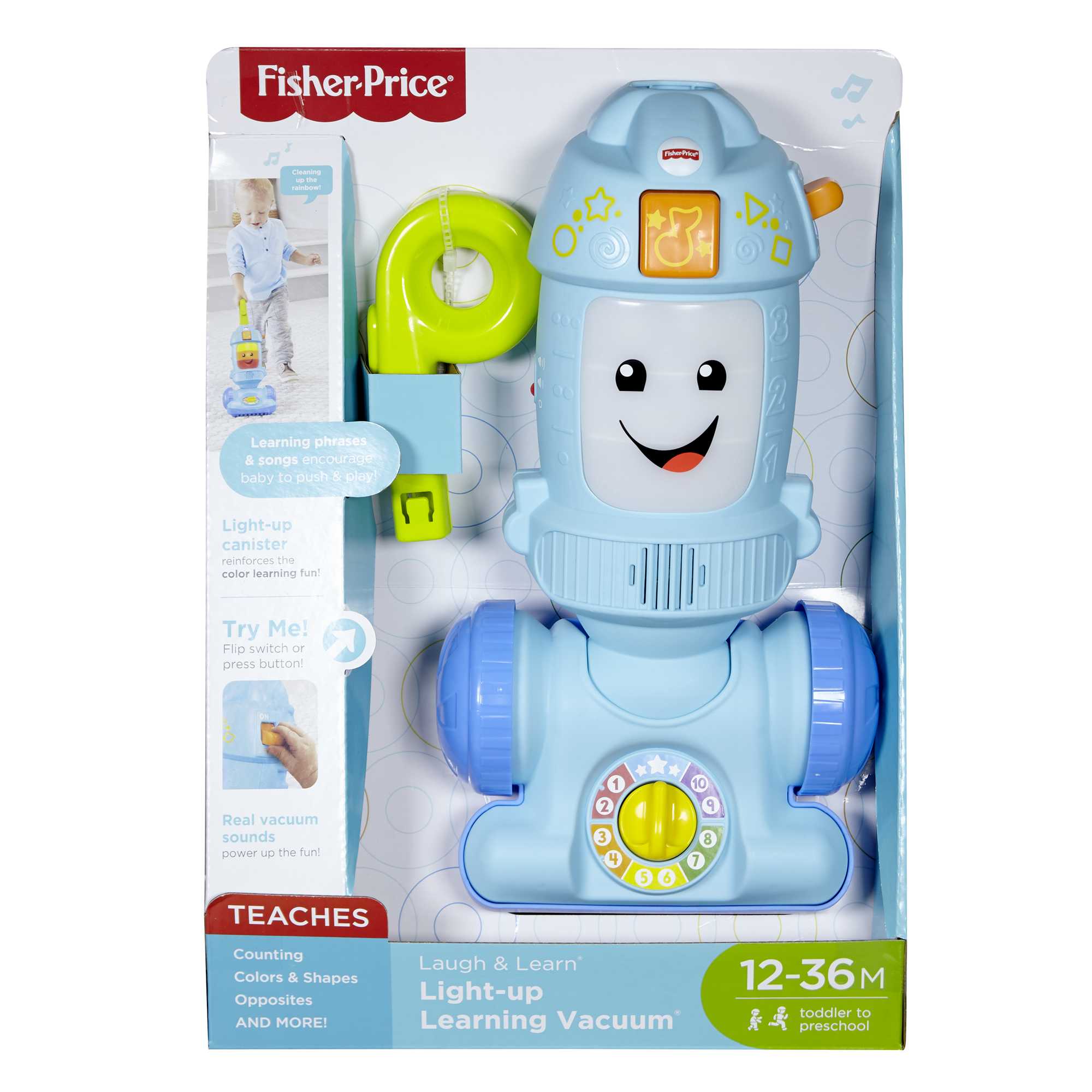 Fisher-Price Laugh & Learn Light-Up Learning Vacuum Electronic Toddler Push Toy - Image 6