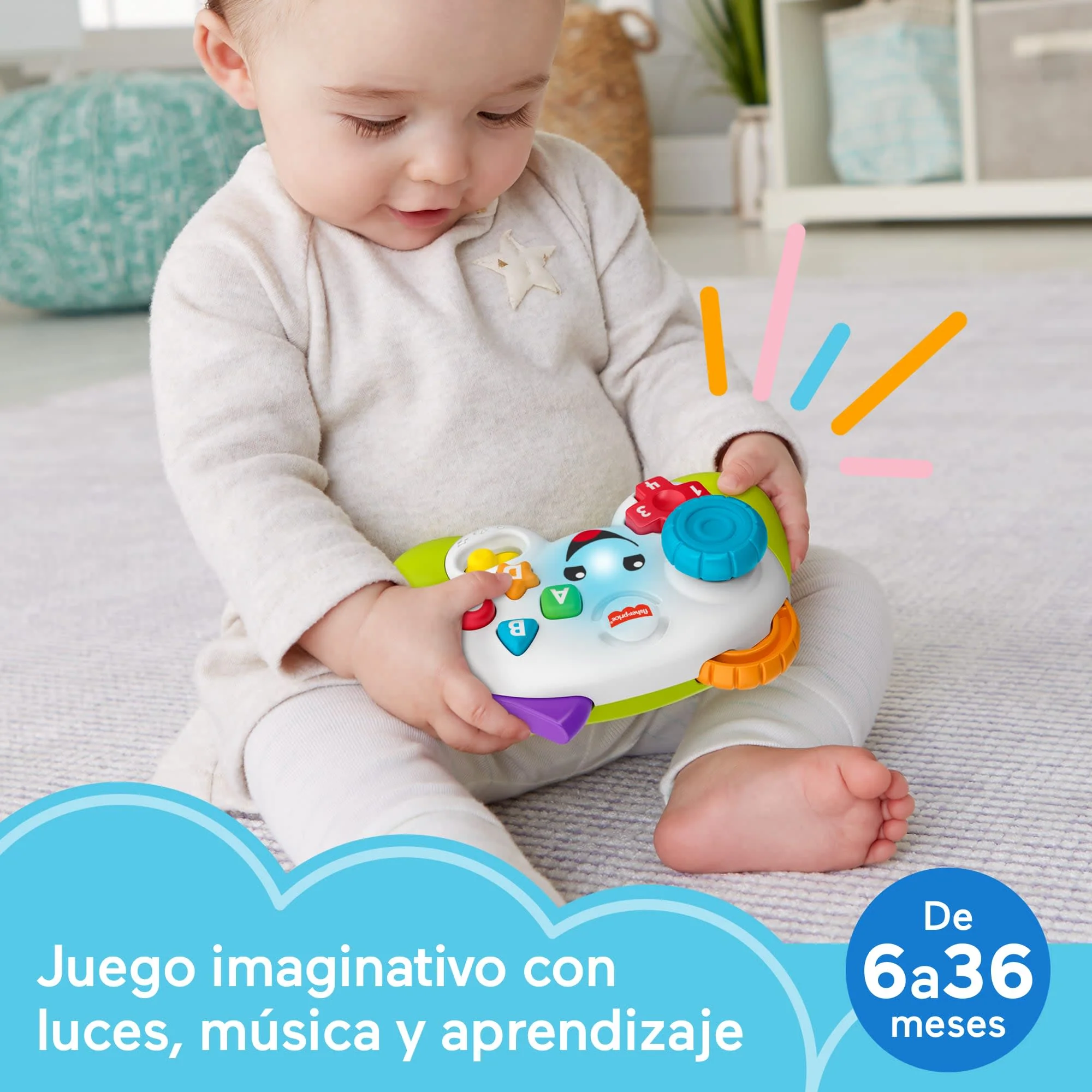 Mi Primer Mando De Consola De Laugh & Learn, De Fisher-Price, Juguete Musical Para Bebés Con Luces, Versión Multilingüe - Image 3
