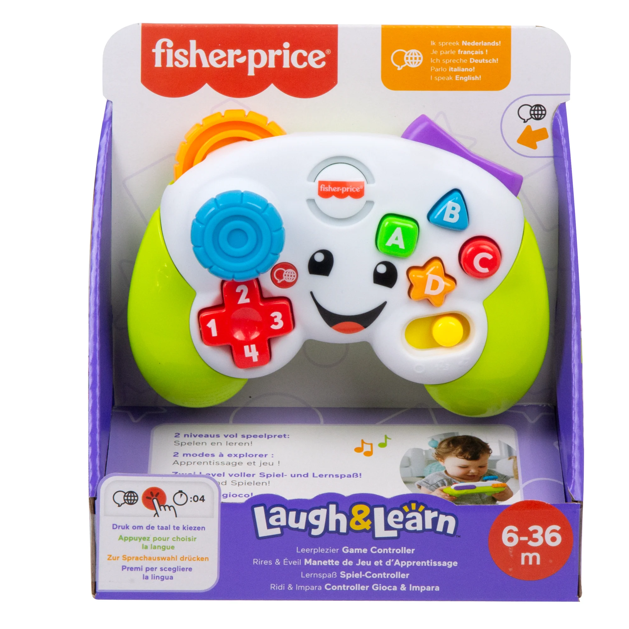 Fisher-Price Leerplezier Spelen En Leren Controller, Muzikaal Babyspeelgoed Met Lichtjes, Meertalige Versie - Image 6